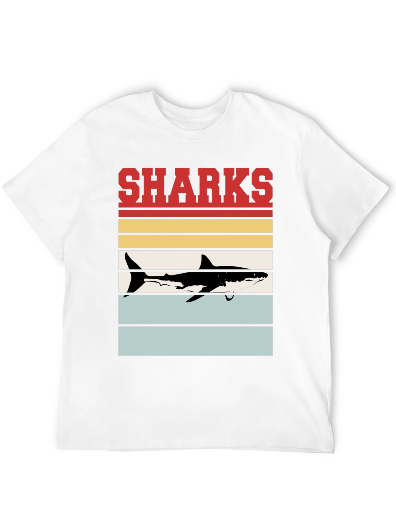 Retro Sharks Graphic T-Shirt - Cool Sea Life Tee