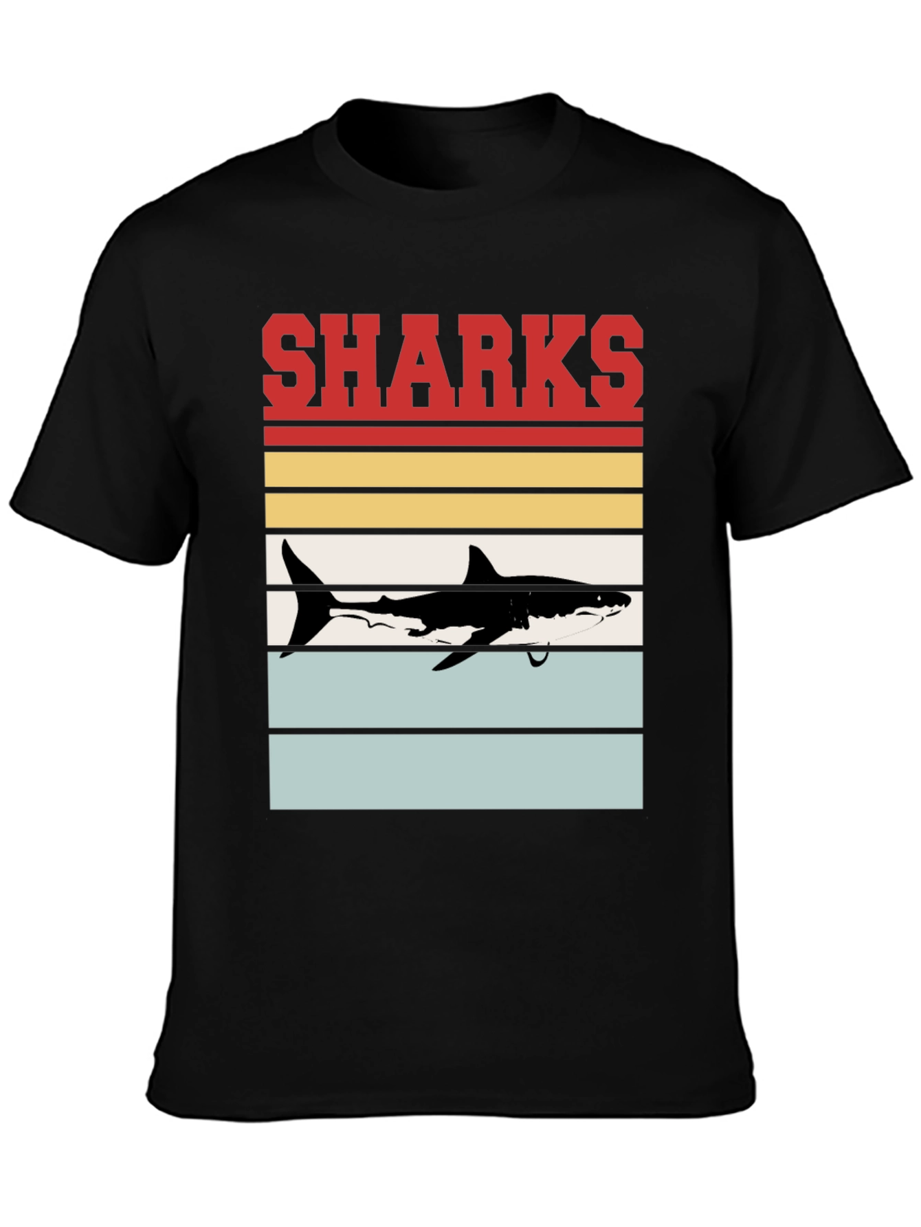 Retro Sharks Graphic T-Shirt - Cool Sea Life Tee