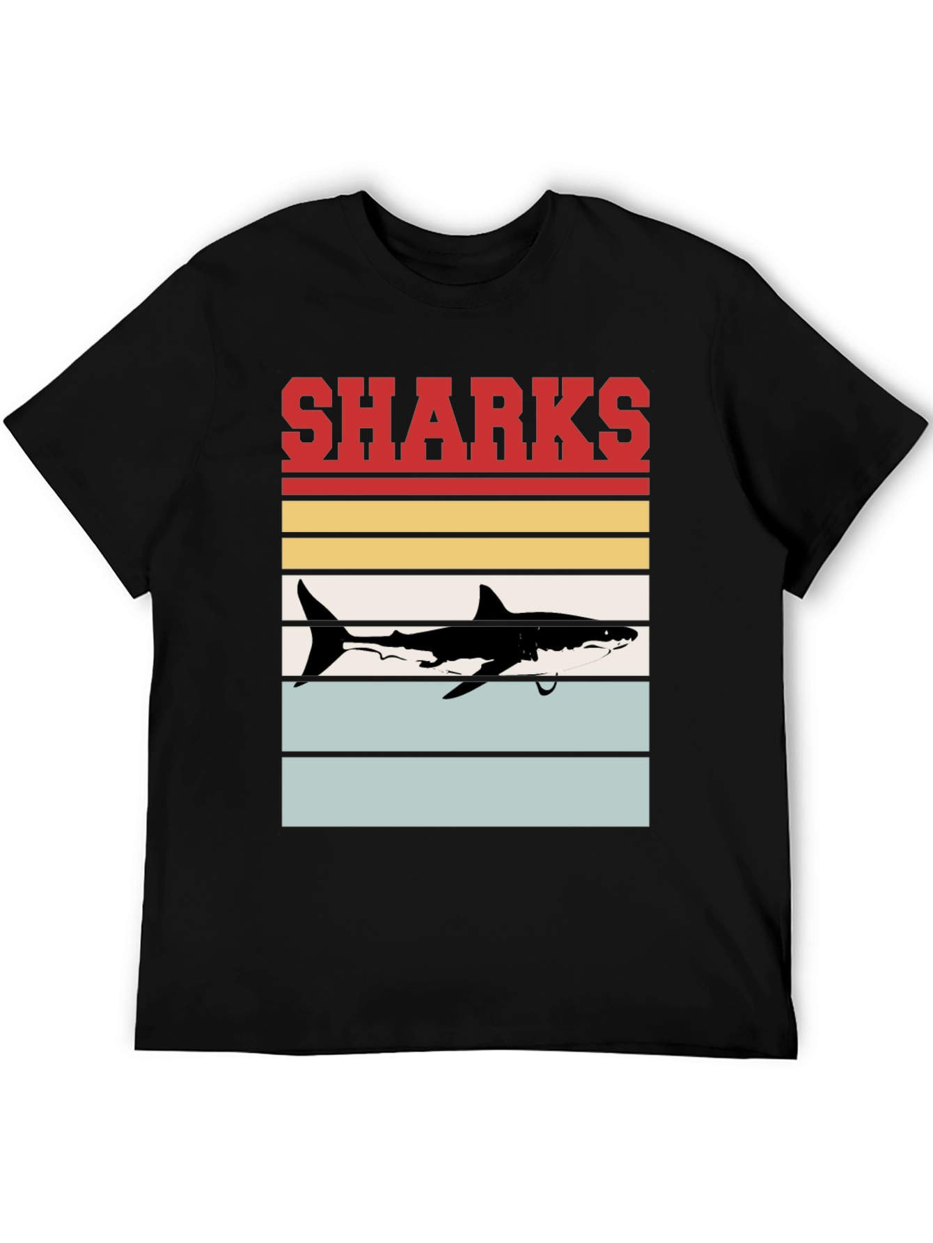 Retro Sharks Graphic T-Shirt - Cool Sea Life Tee