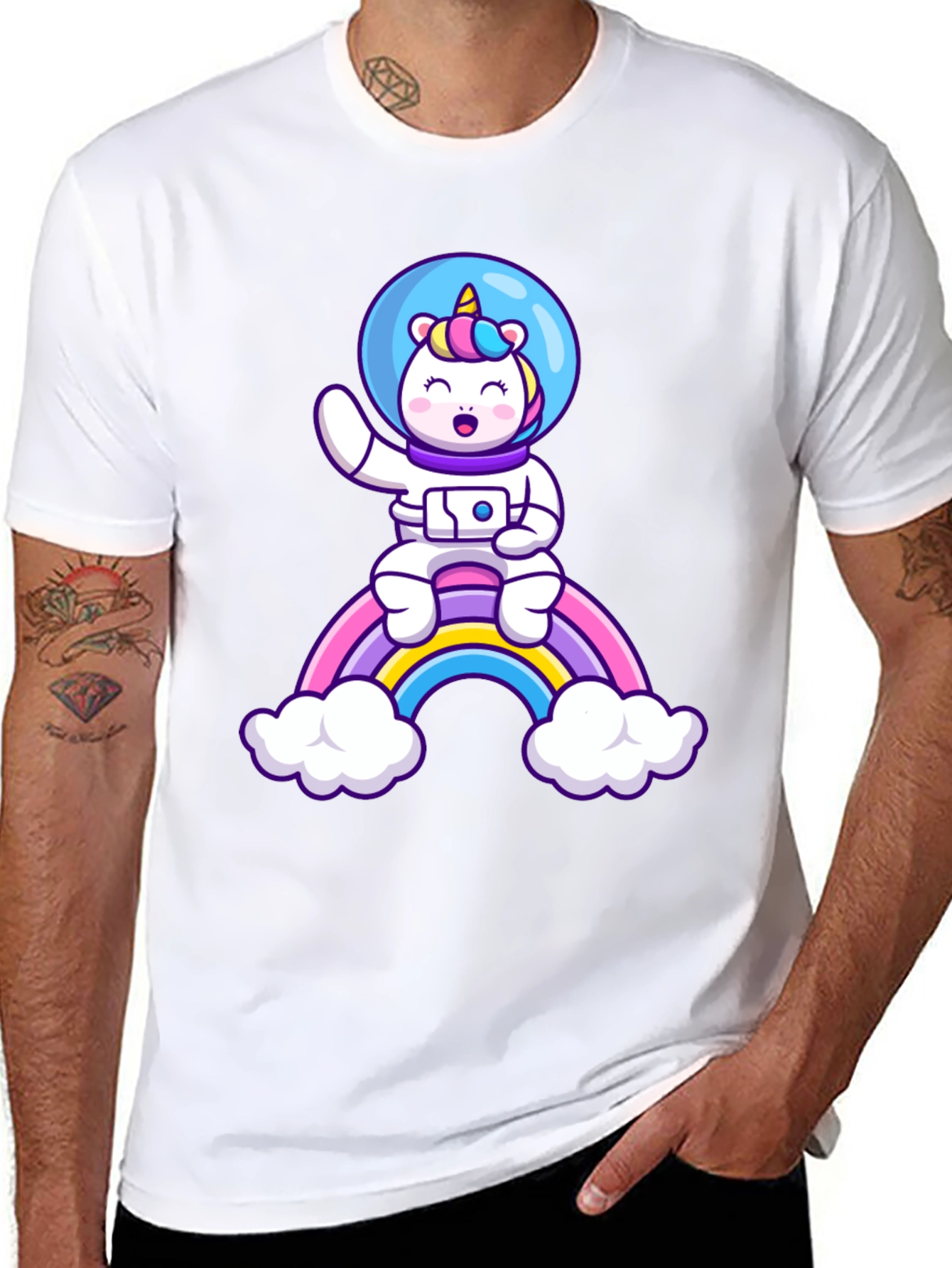 Astronaut Unicorn Rainbow T-Shirt