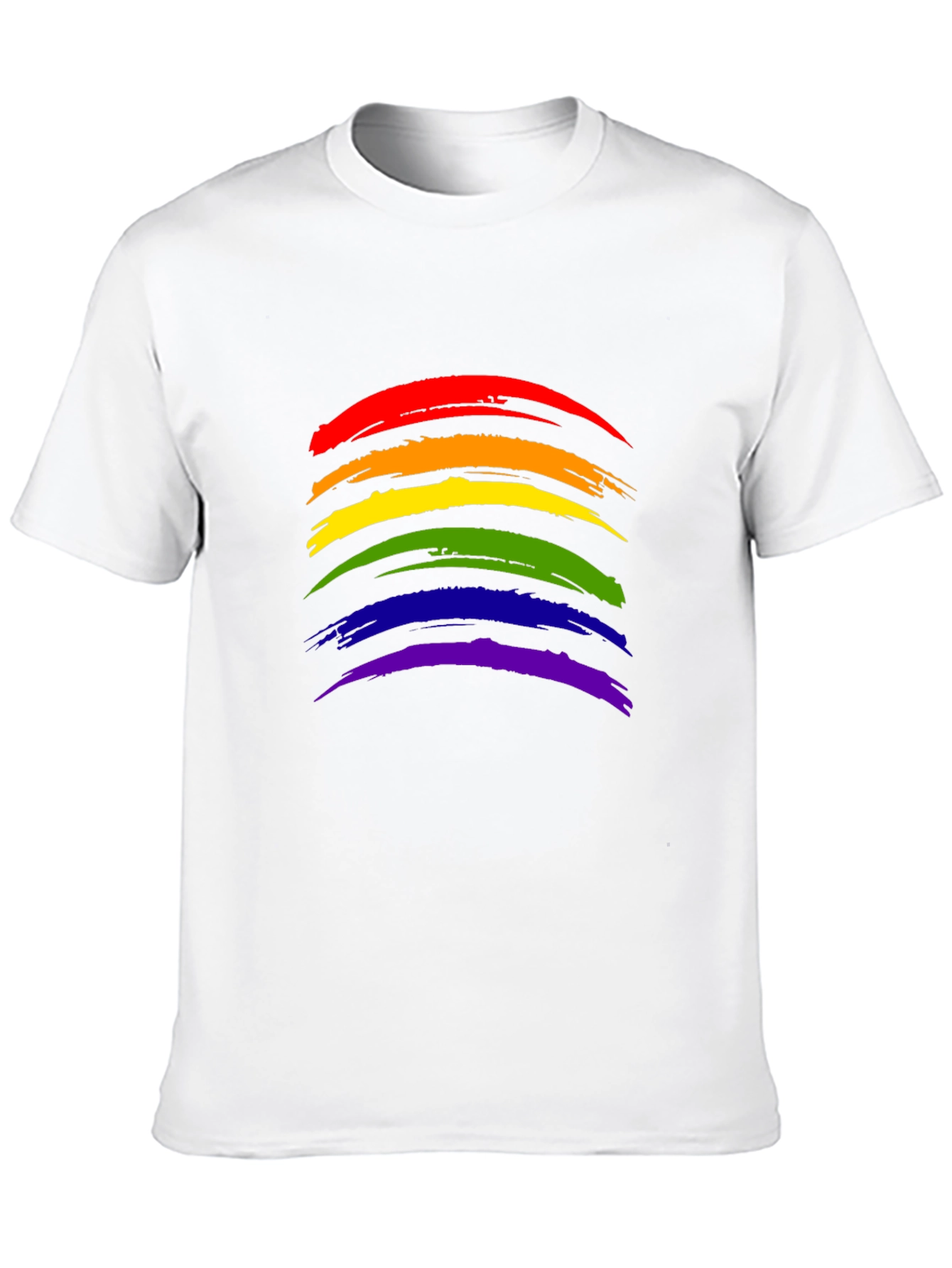 Pride Rainbow Brushstroke Black T-Shirt