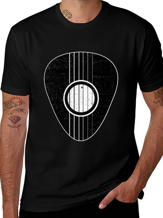 Guitar Pick Graphic Tee - Black Cotton
