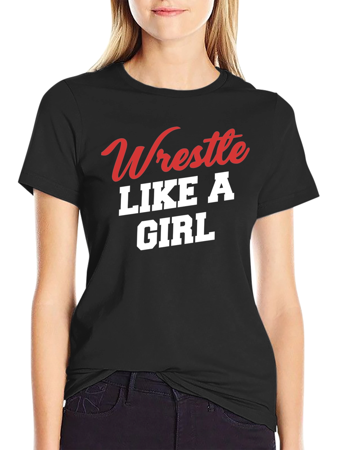 Wrestle Like a Girl T-Shirt - Black