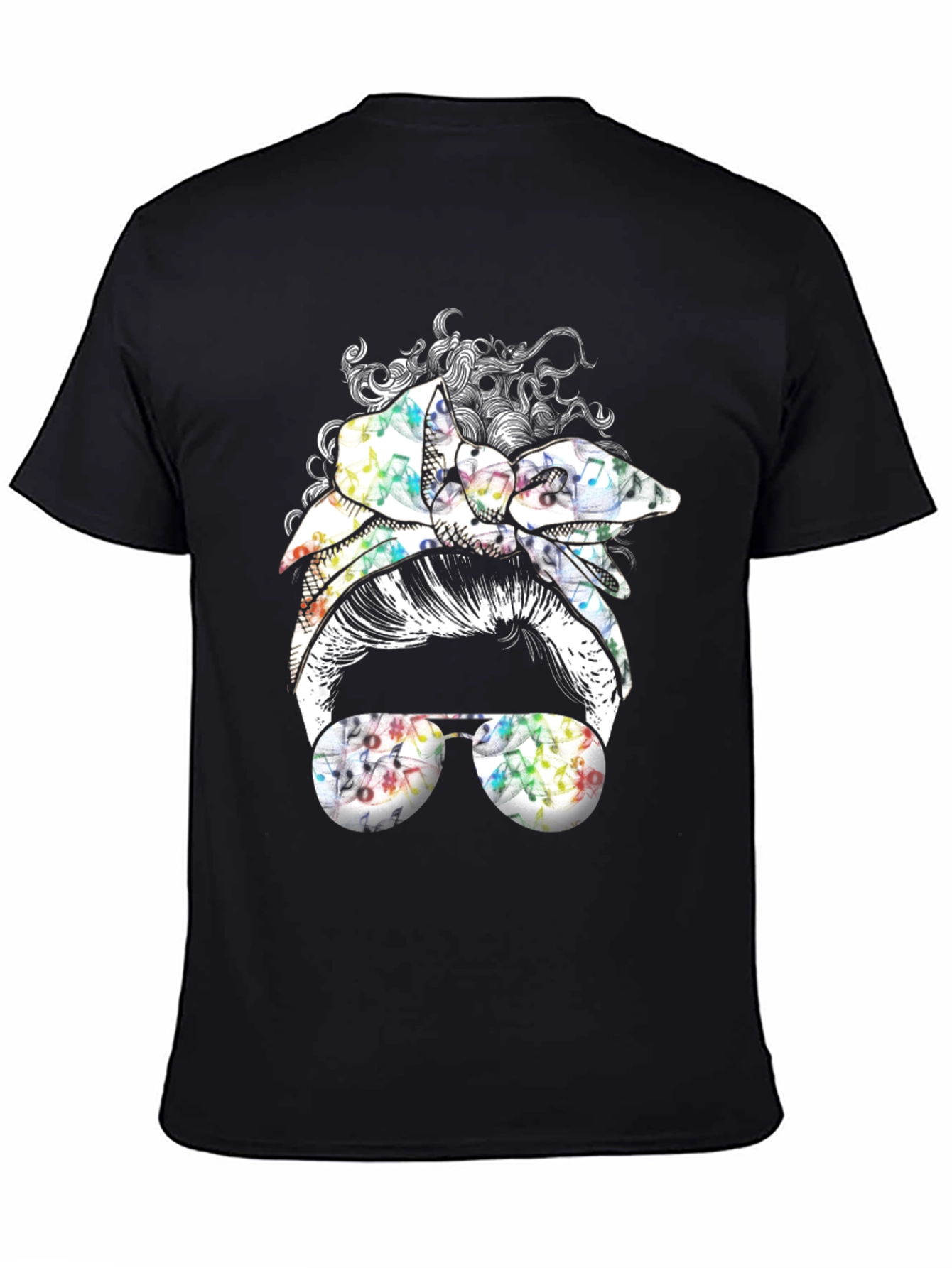 Music Note Messy Bun T-Shirt