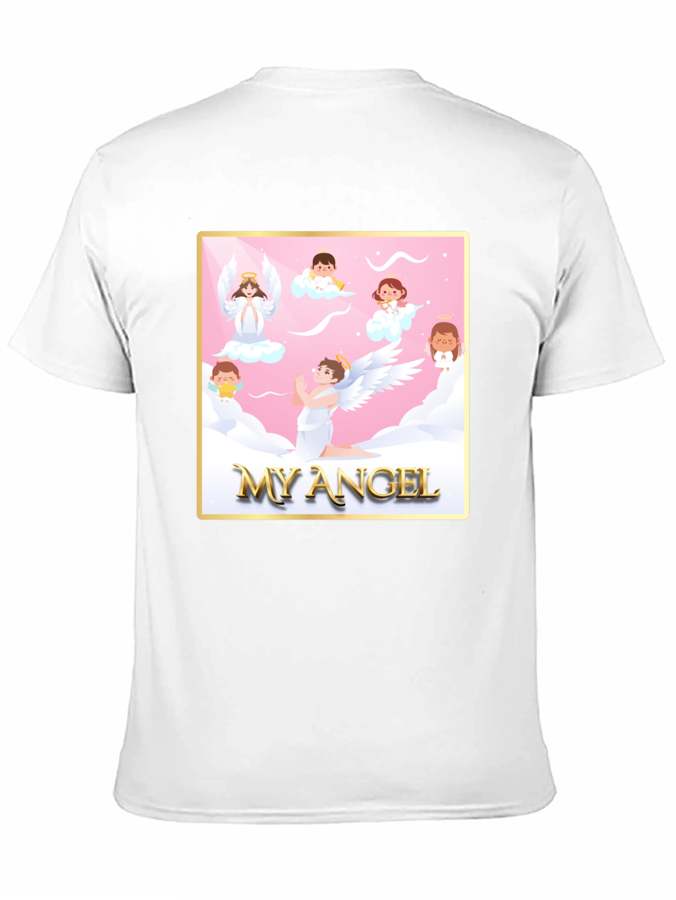 My Angel Graphic Tee - Black Crew Neck T-Shirt