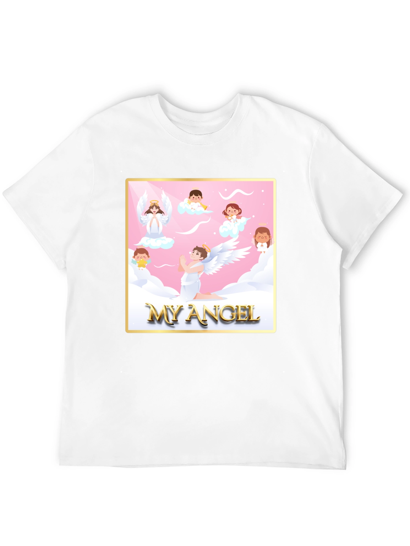 My Angel Graphic Tee - Black Crew Neck T-Shirt