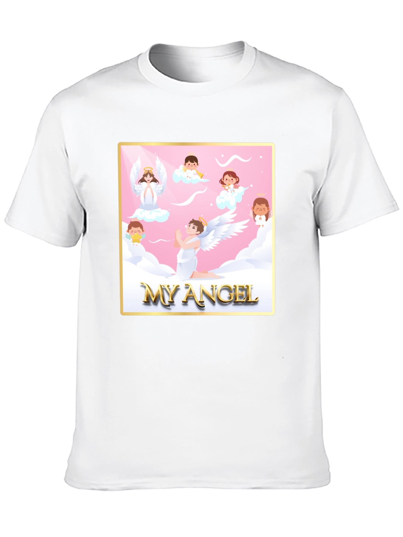 My Angel Graphic Tee - Black Crew Neck T-Shirt