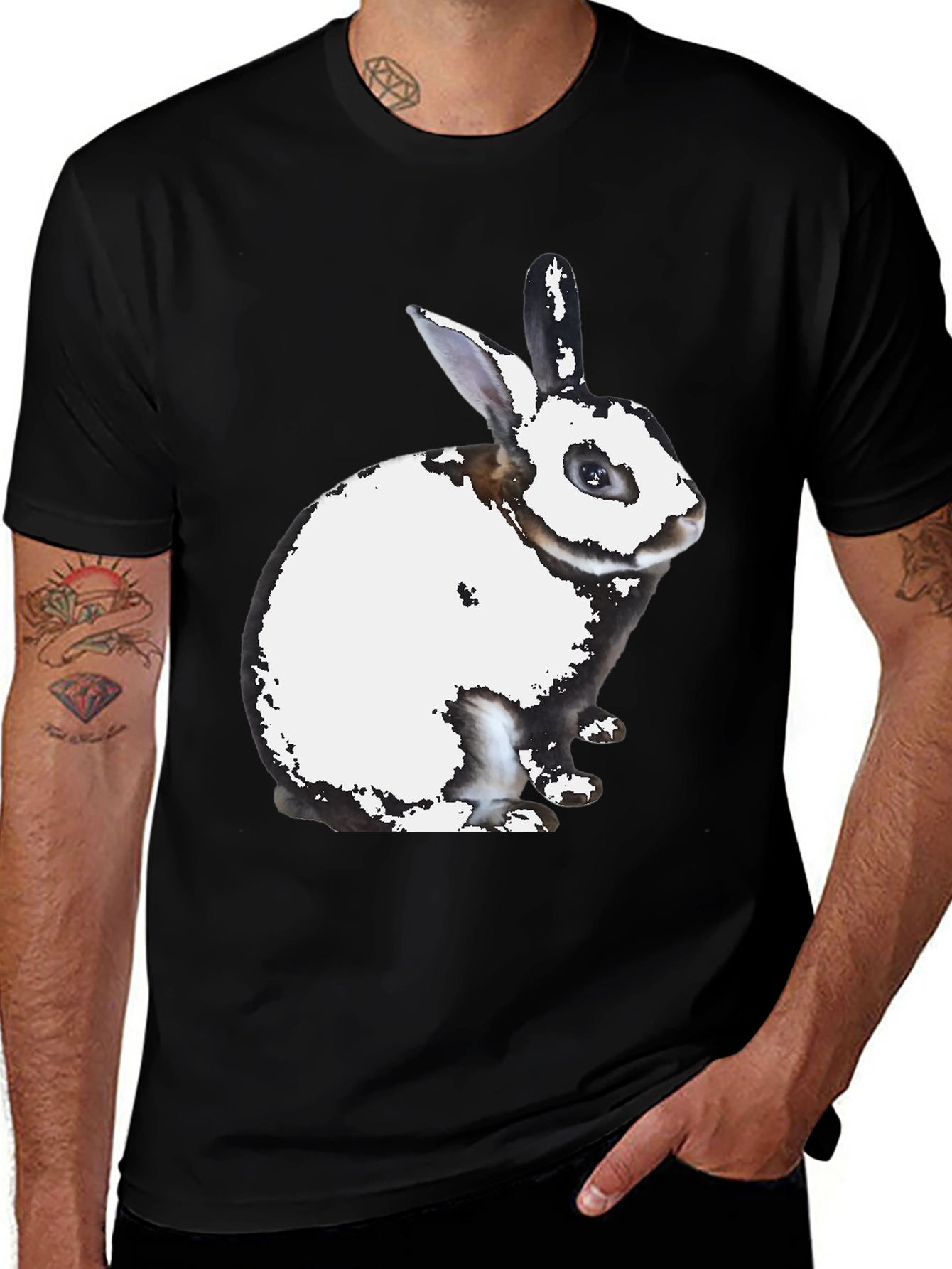 Rabbit Graphic Print Crew Neck T-Shirt