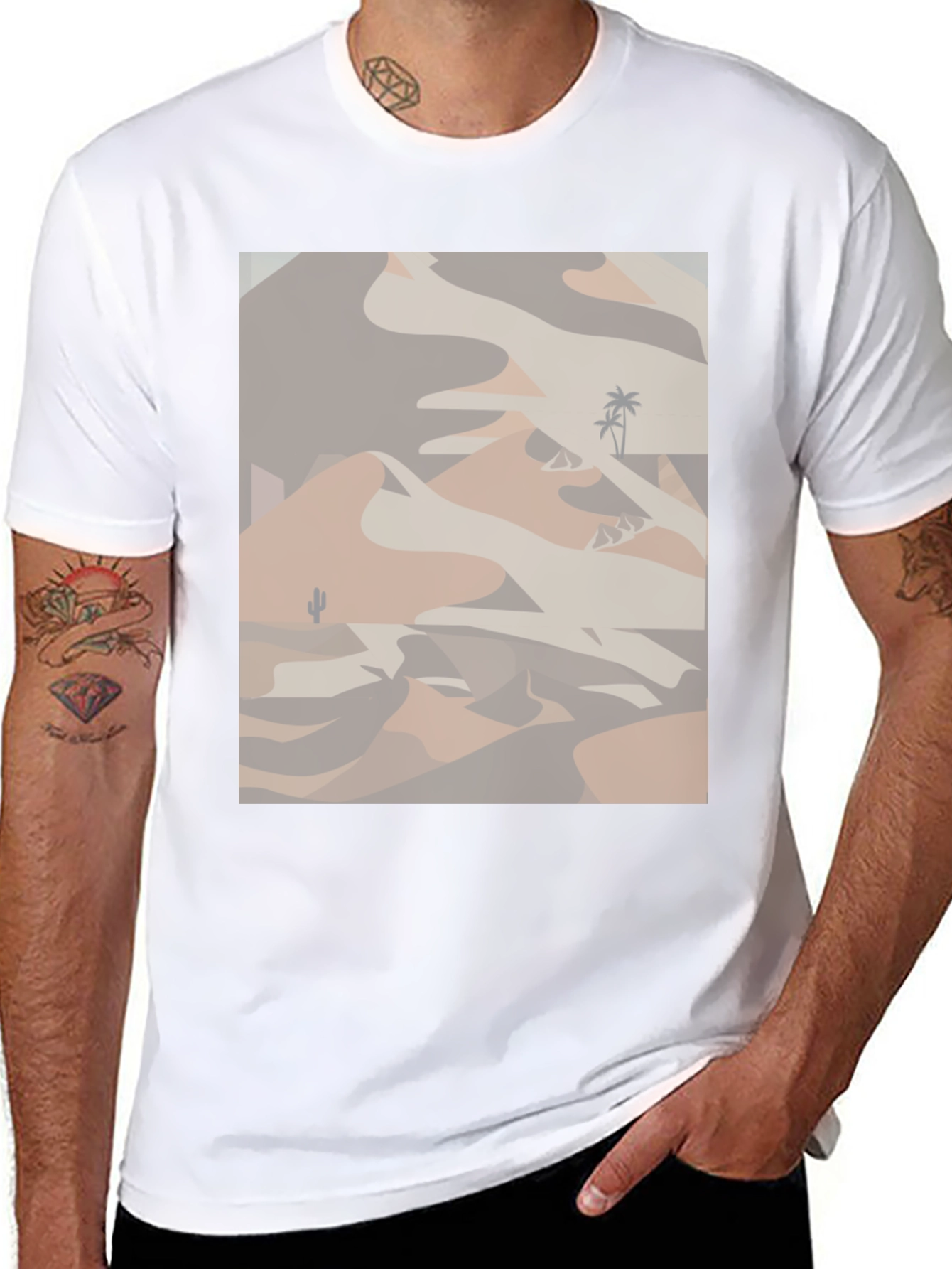 Desert Scene Graphic Tee - Black