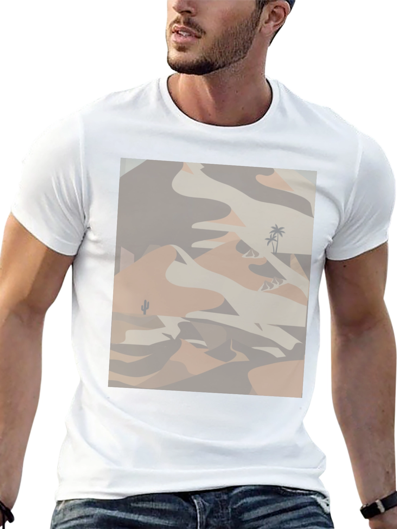 Desert Scene Graphic Tee - Black