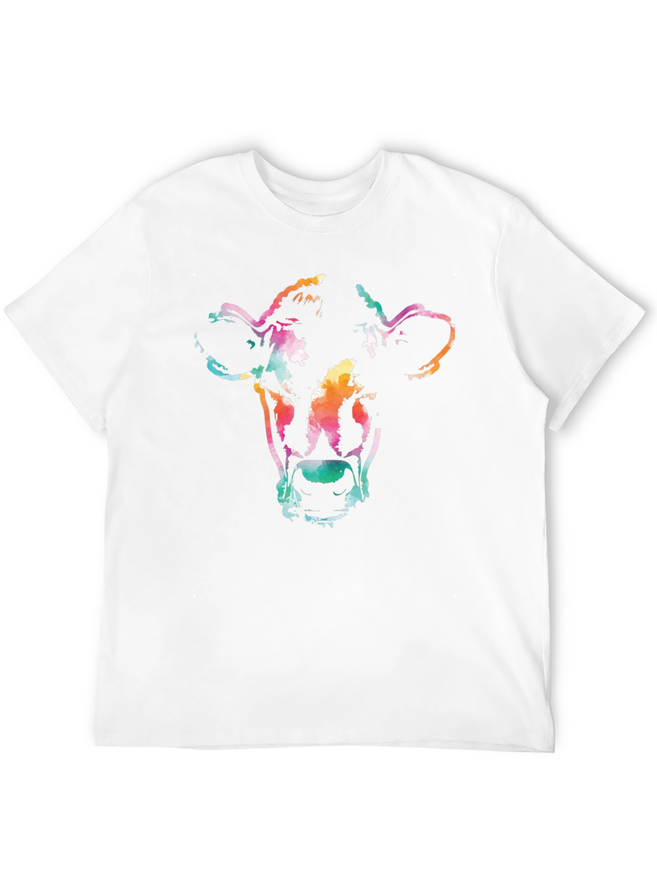 Vibrant Cow Graphic Tee - Unisex Black T-Shirt