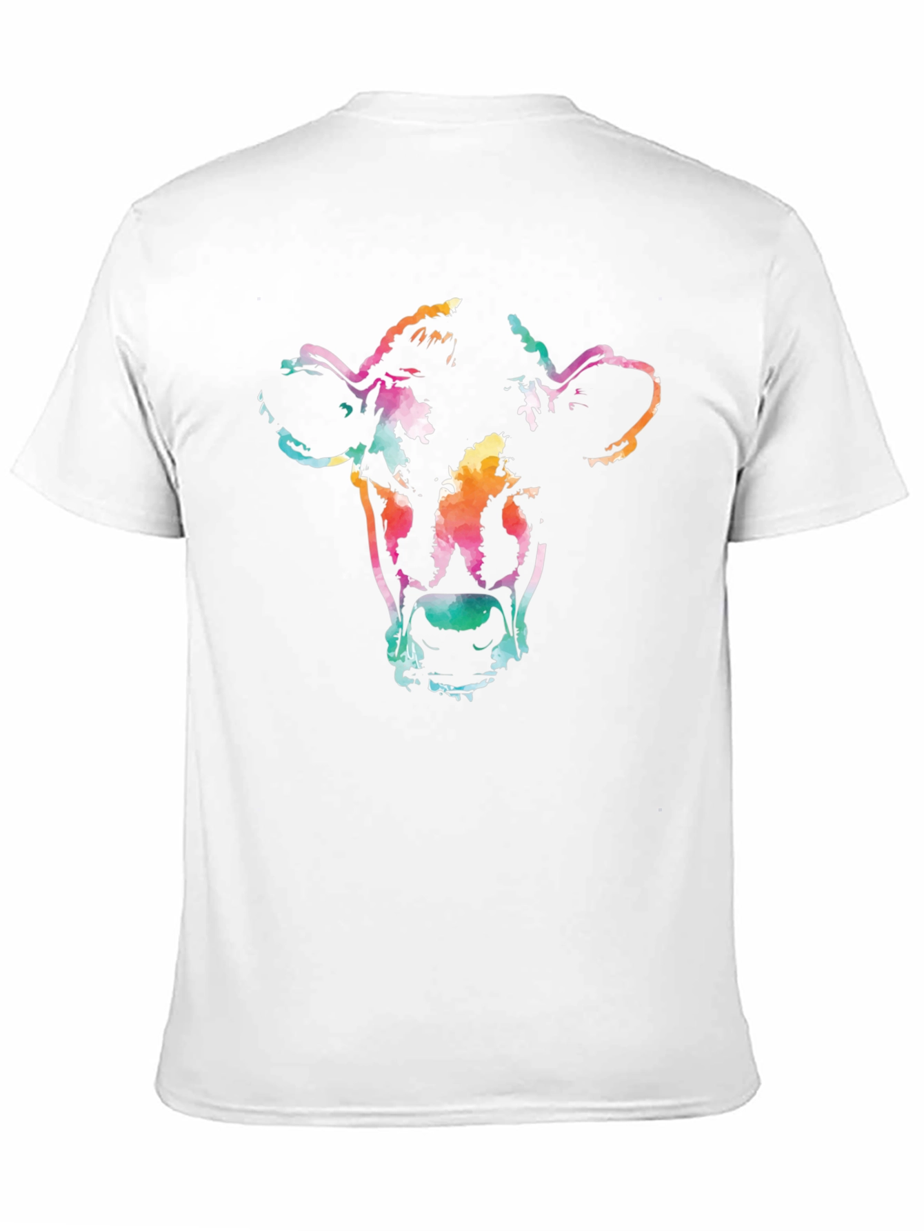 Vibrant Cow Graphic Tee - Unisex Black T-Shirt
