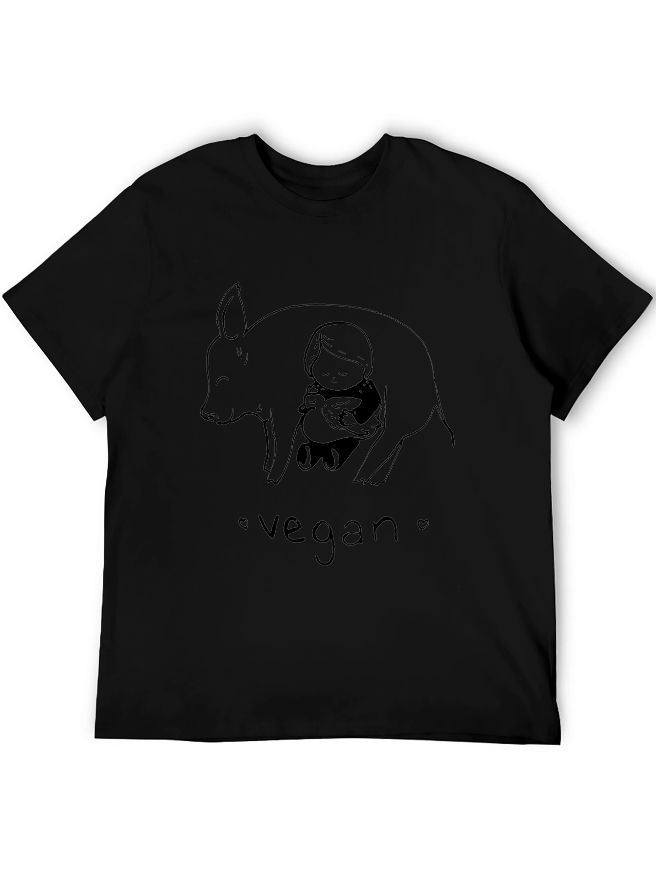 Vegan Graphic Tee - Unisex Black T-Shirt