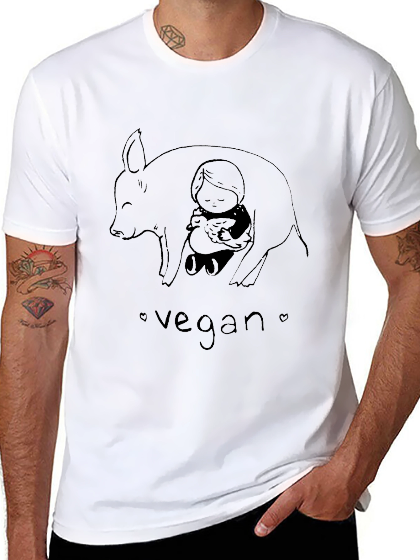 Vegan Graphic Tee - Unisex Black T-Shirt