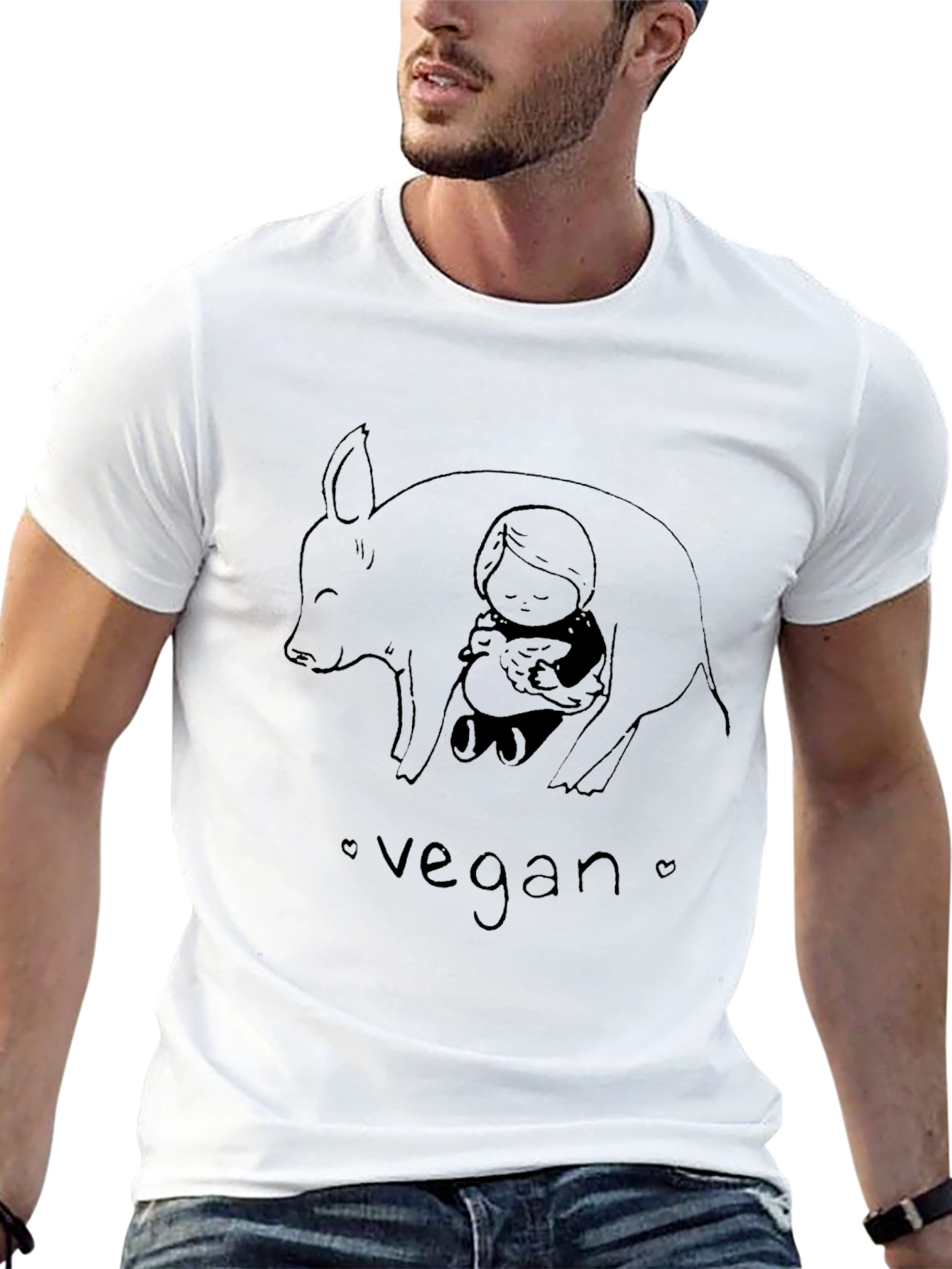 Vegan Graphic Tee - Unisex Black T-Shirt