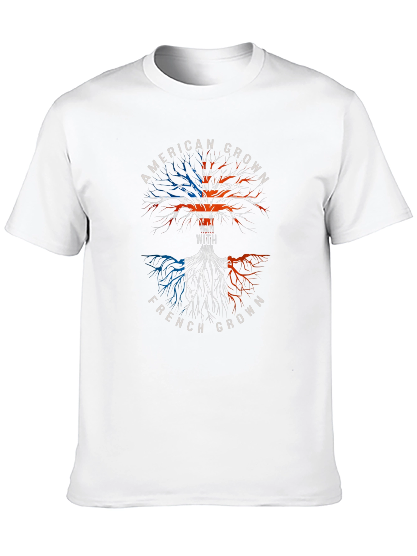 American & French Grown Tree Graphic T-Shirt