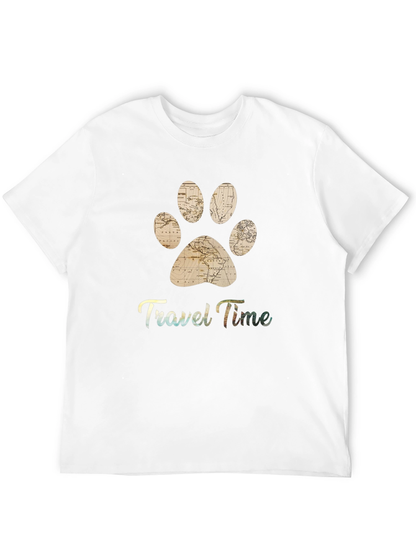 Travel Time Pet Paw Print T-Shirt