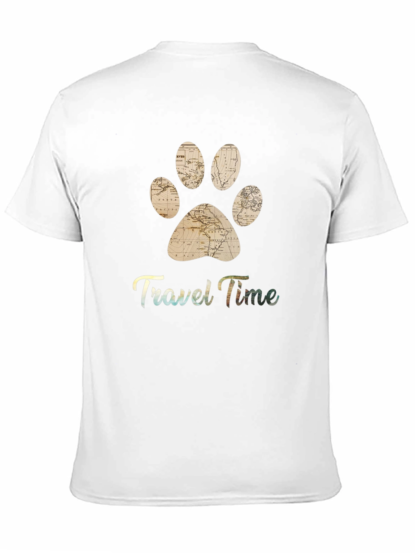 Travel Time Pet Paw Print T-Shirt