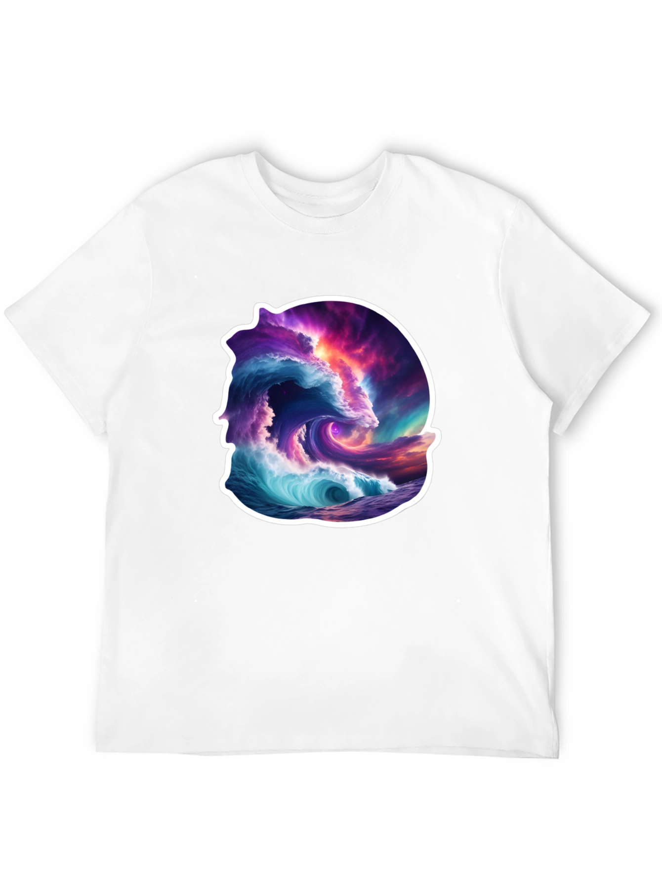 Ocean Wave Art Graphic Black T-Shirt