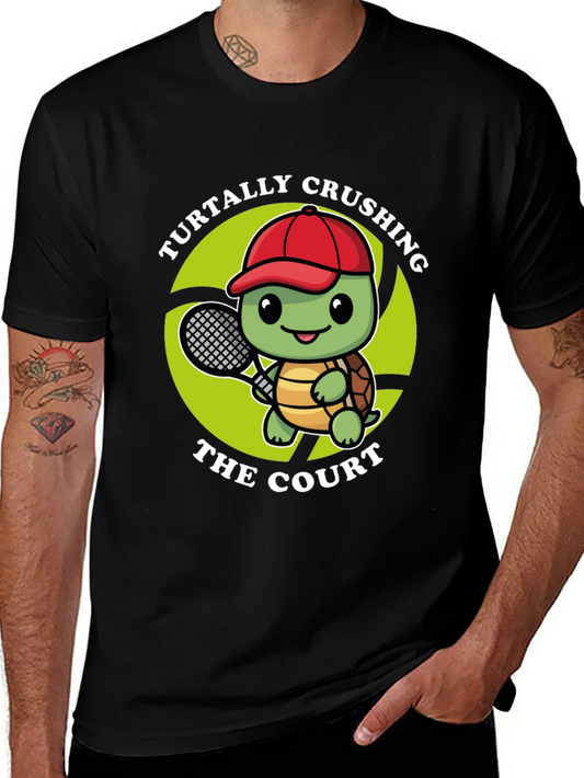 Turtally Crushing It! Tennis Turtle Graphic Tee