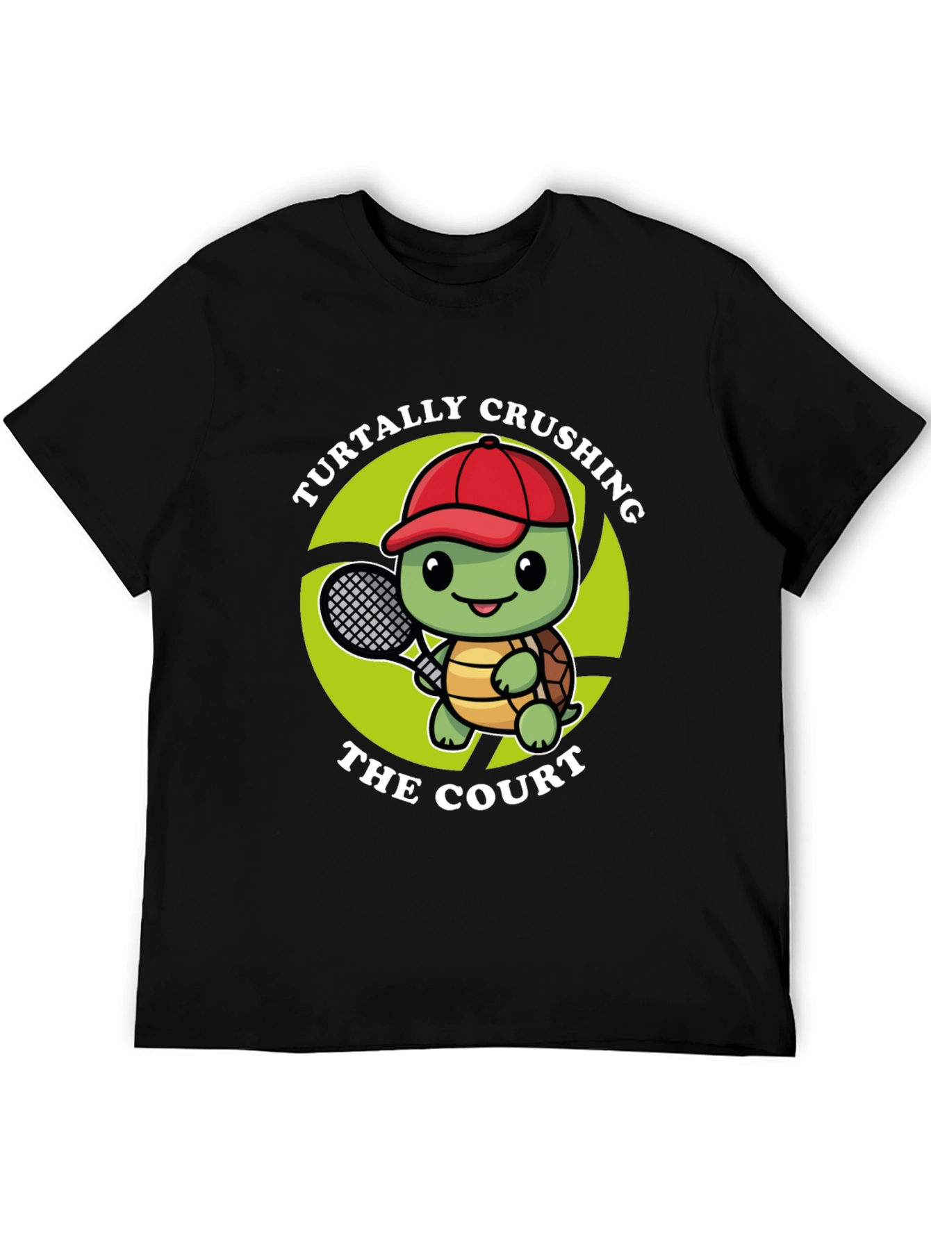 Turtally Crushing It! Tennis Turtle Graphic Tee