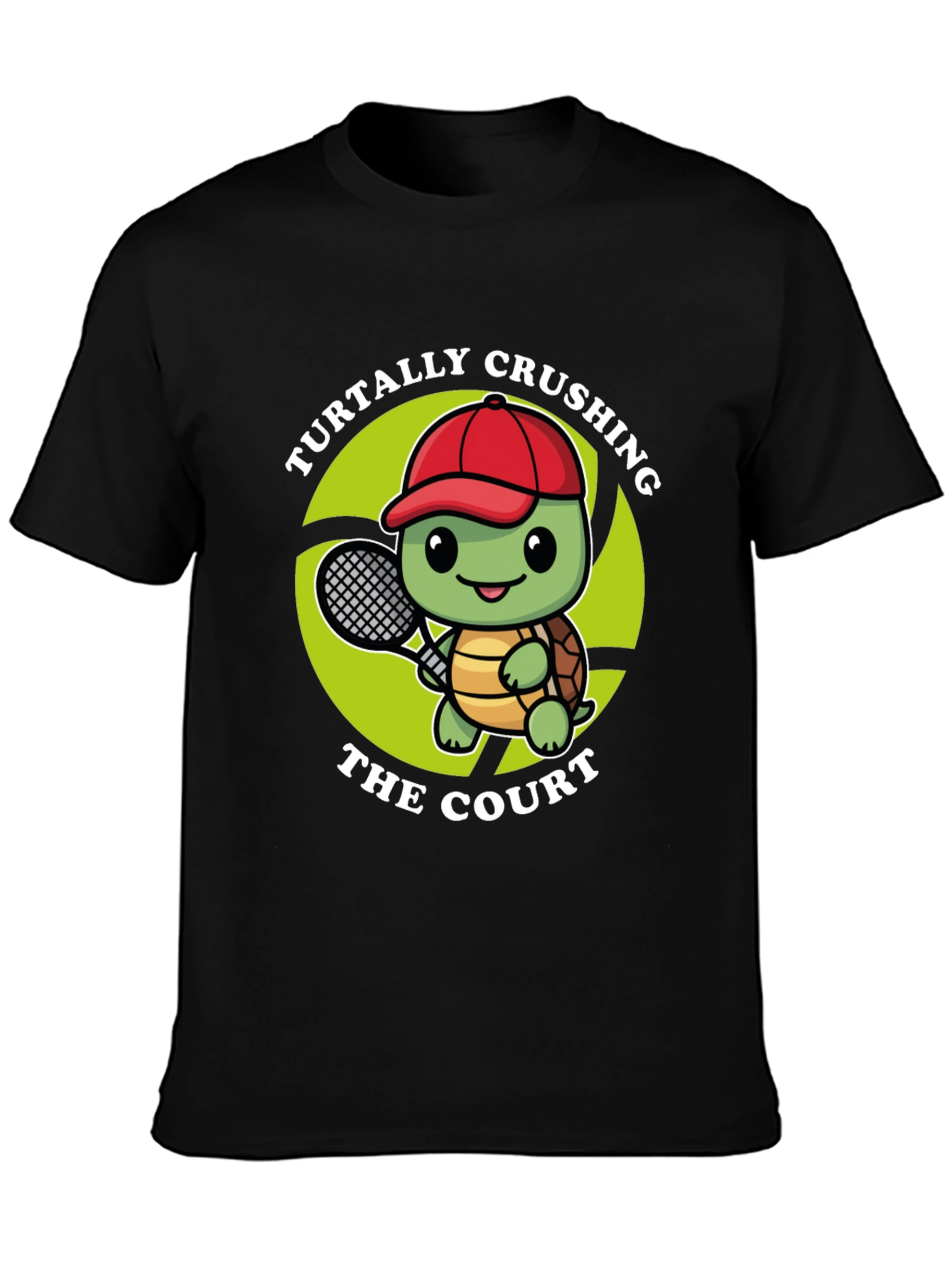 Turtally Crushing It! Tennis Turtle Graphic Tee