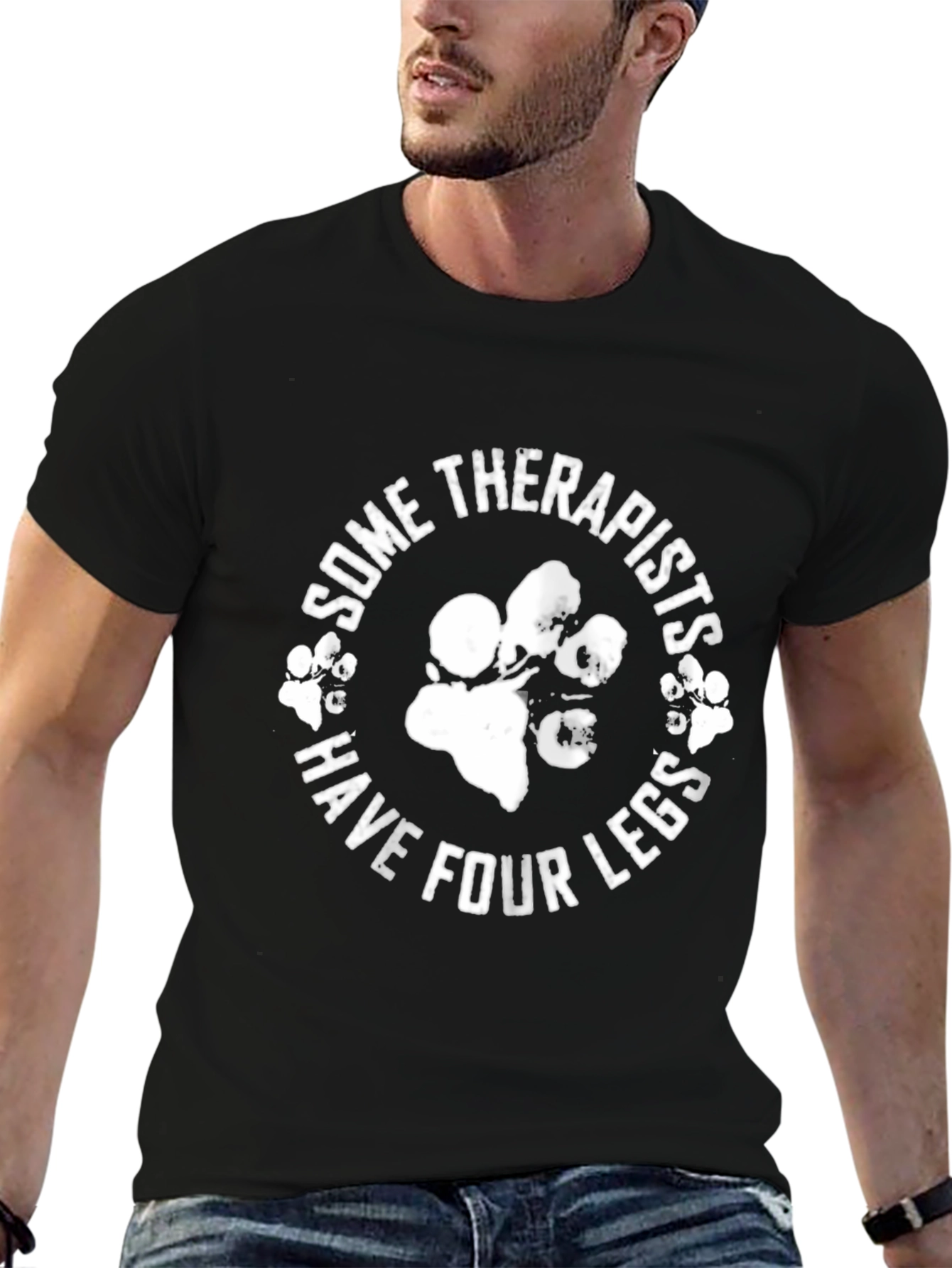 Some Therapists Have Four Legs Black T-Shirt