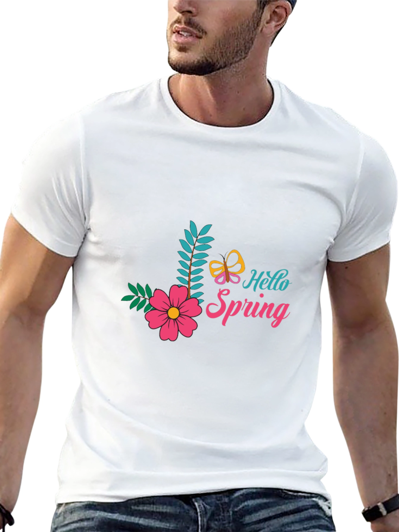 Hello Spring Black T-Shirt