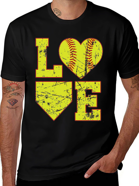 Softball Love Graphic Tee - Black