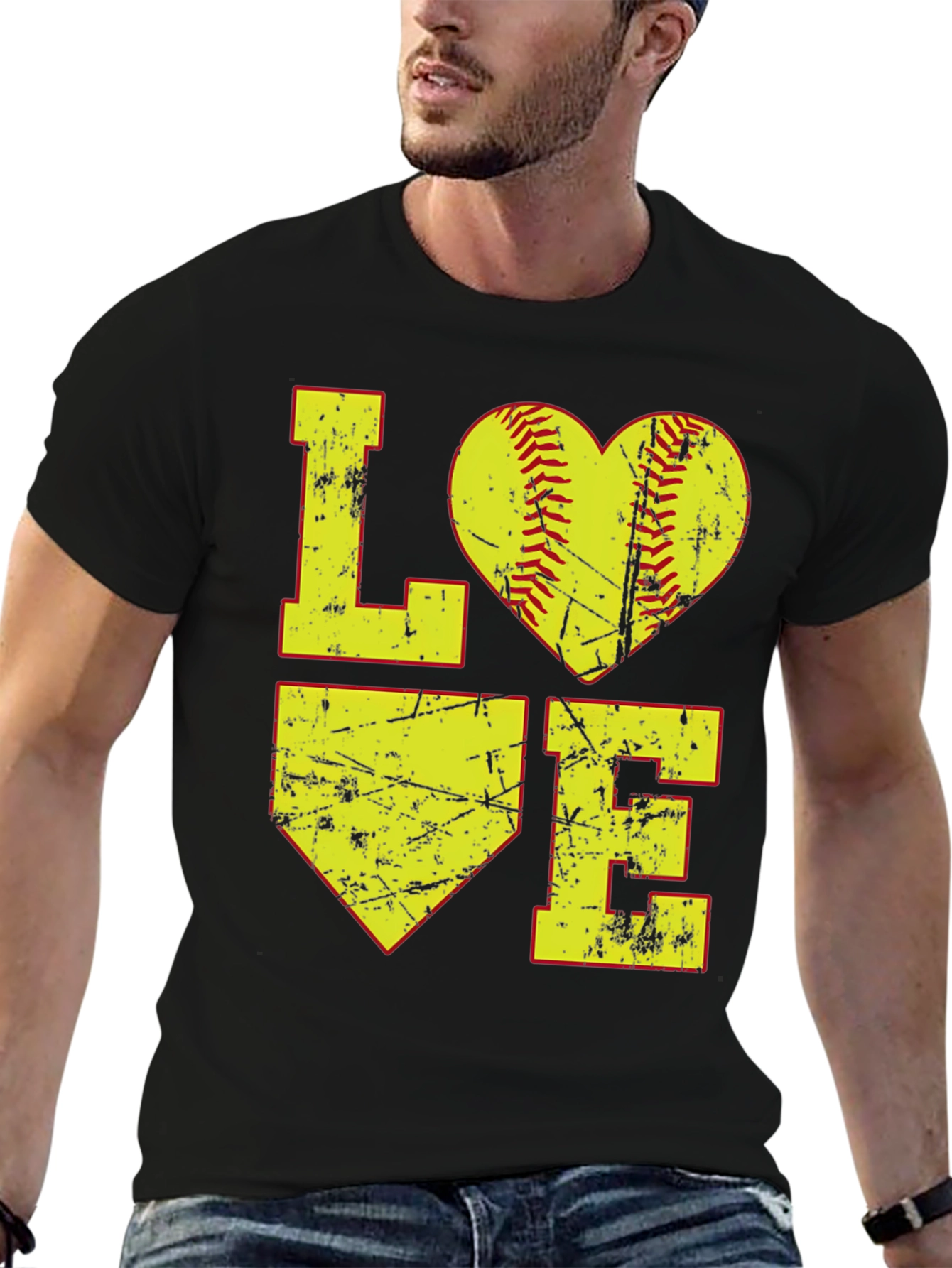 Softball Love Graphic Tee - Black