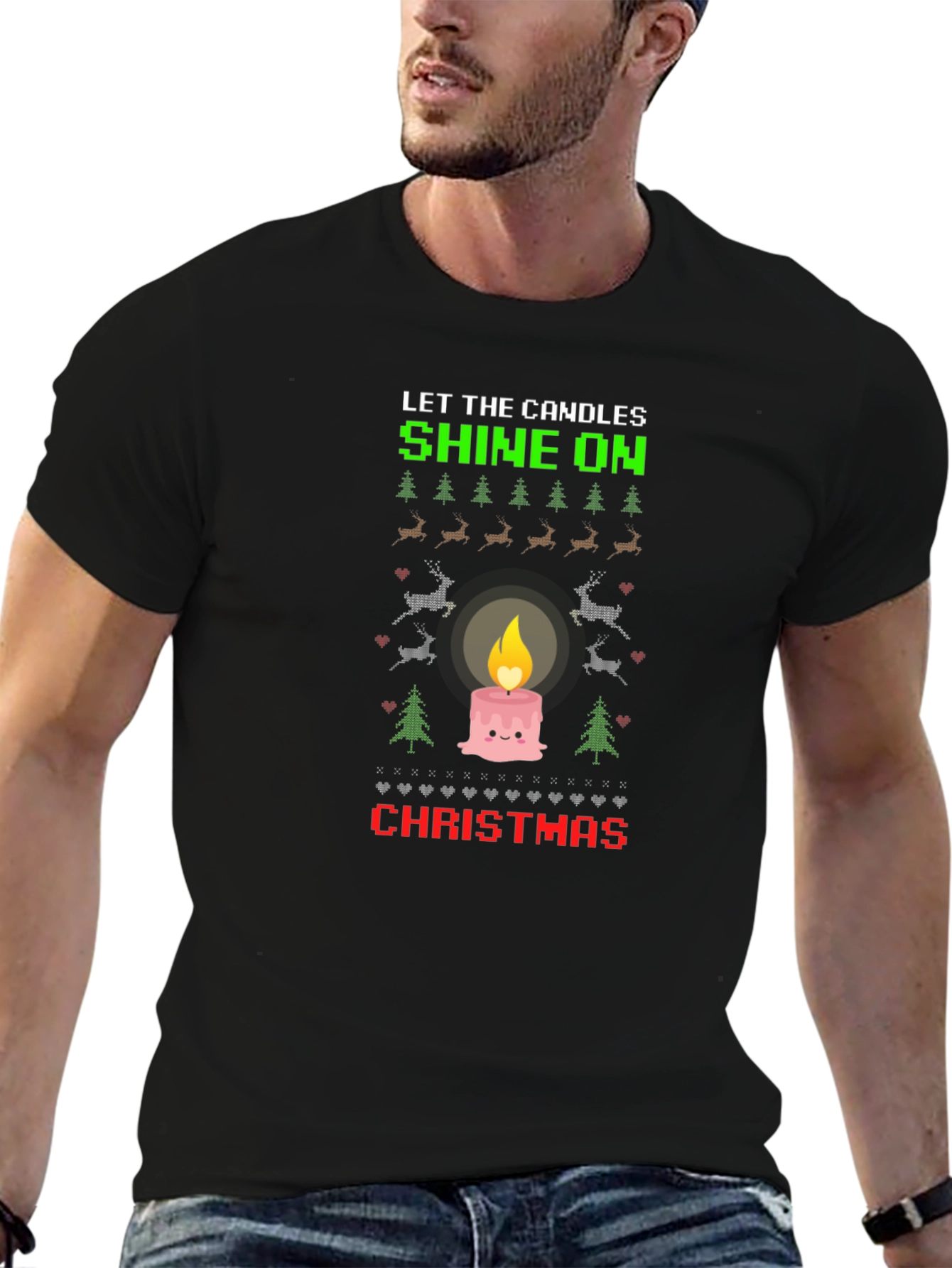 Christmas Candle T-Shirt - Holiday Festive Tee