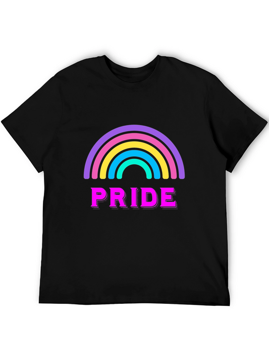 Pride Rainbow Graphic Tee - Black