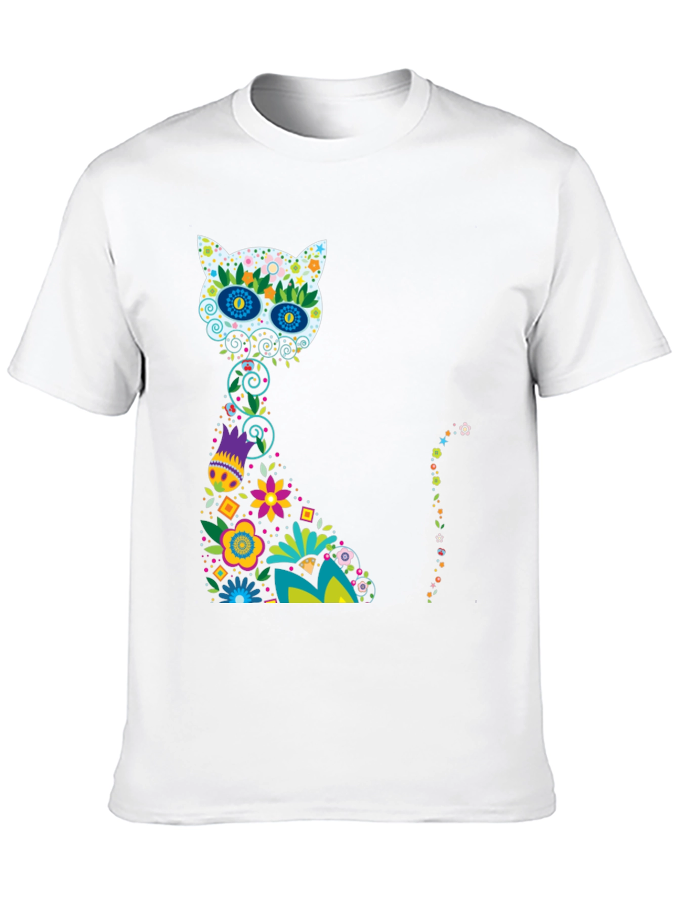 Sugar Skull Cat Black T-Shirt