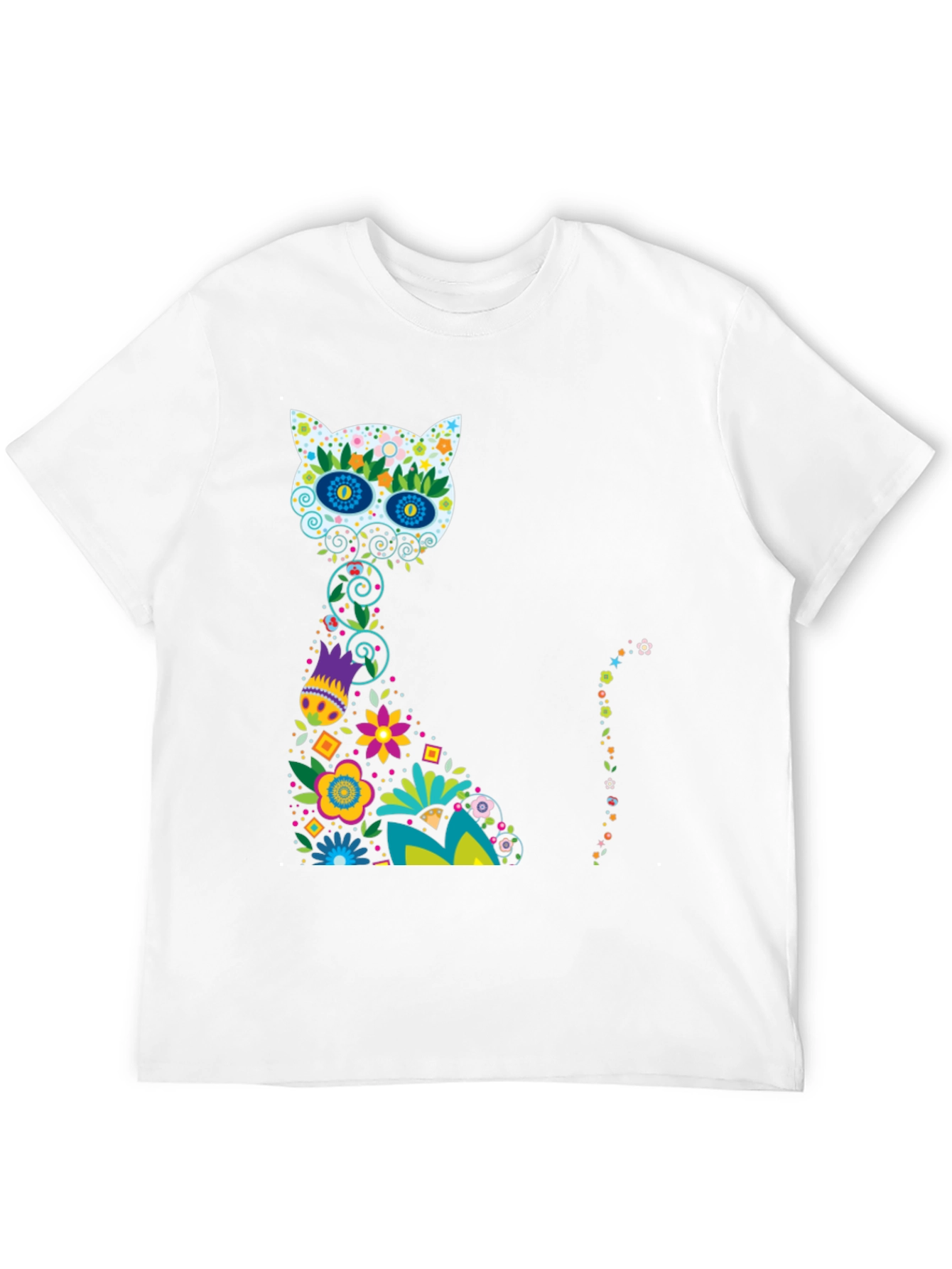 Sugar Skull Cat Black T-Shirt