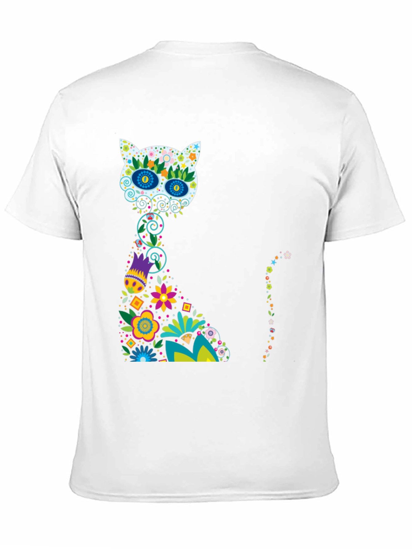 Sugar Skull Cat Black T-Shirt