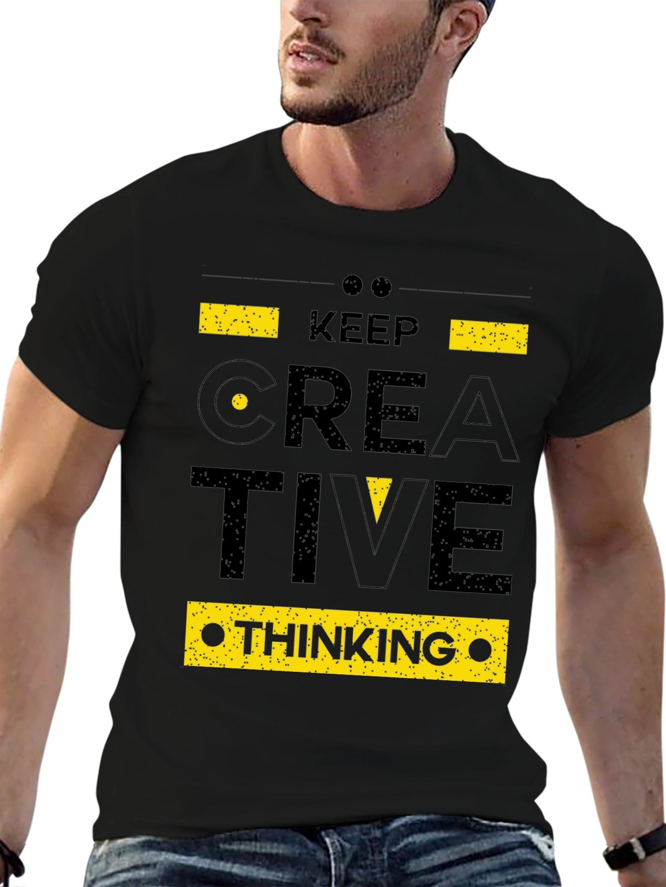 Creative Thinking Graphic Black T-Shirt