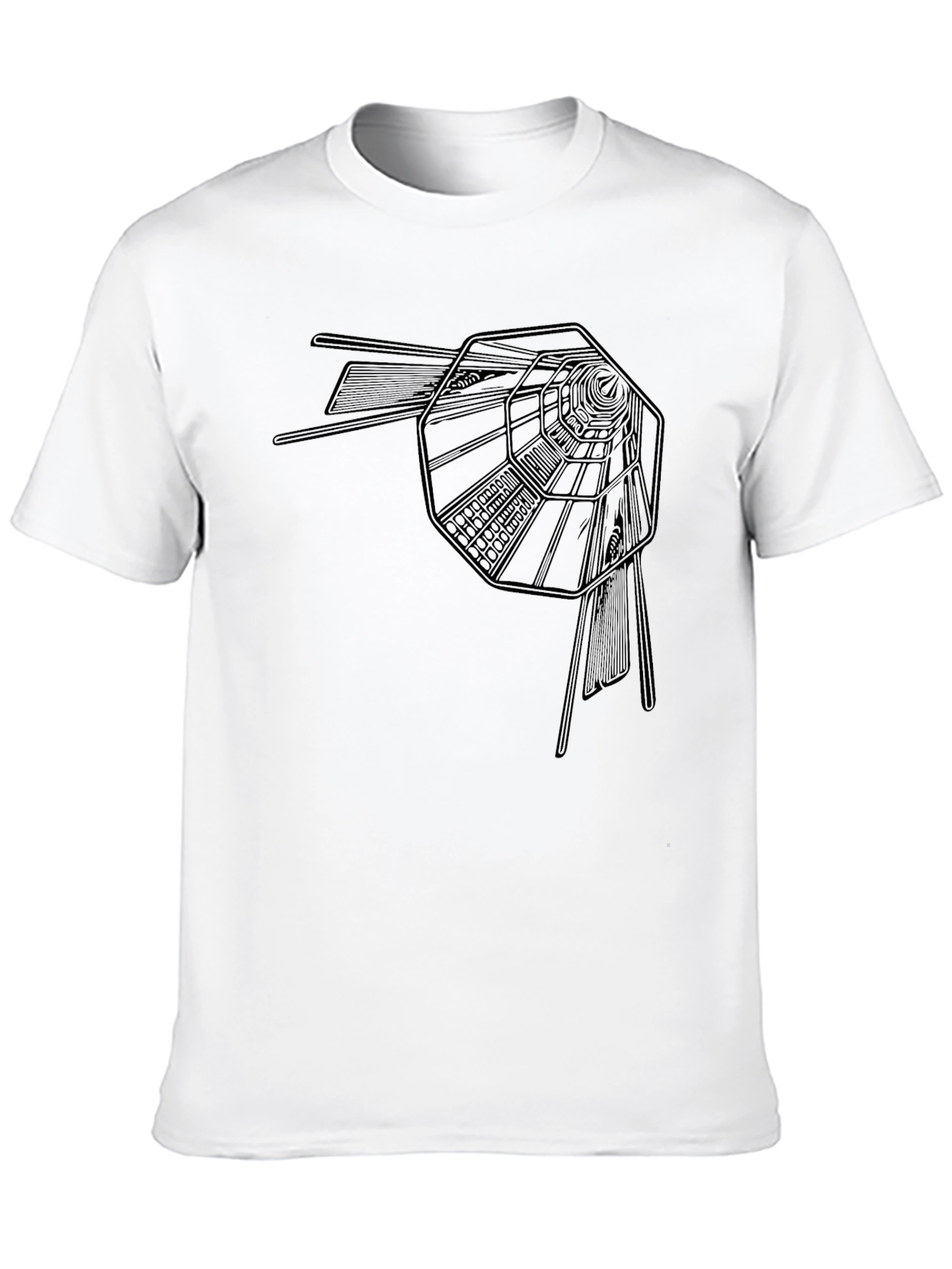 Mens Black Tee with Abstract Tunnel Print