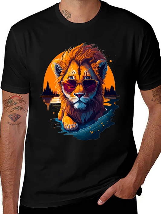 Cool Lion Graphic Tee - Chill Vibes Only
