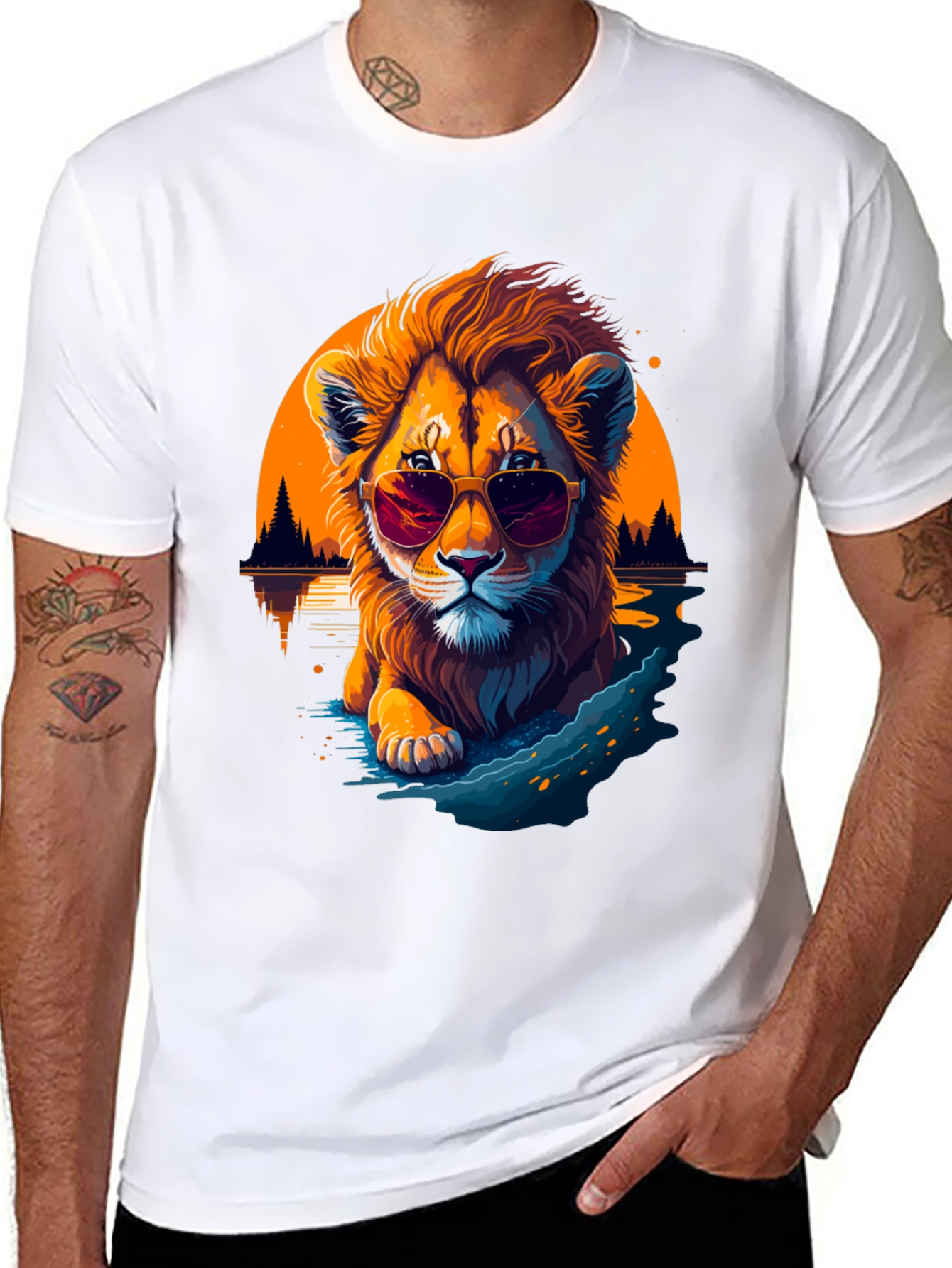 Cool Lion Graphic Tee - Chill Vibes Only