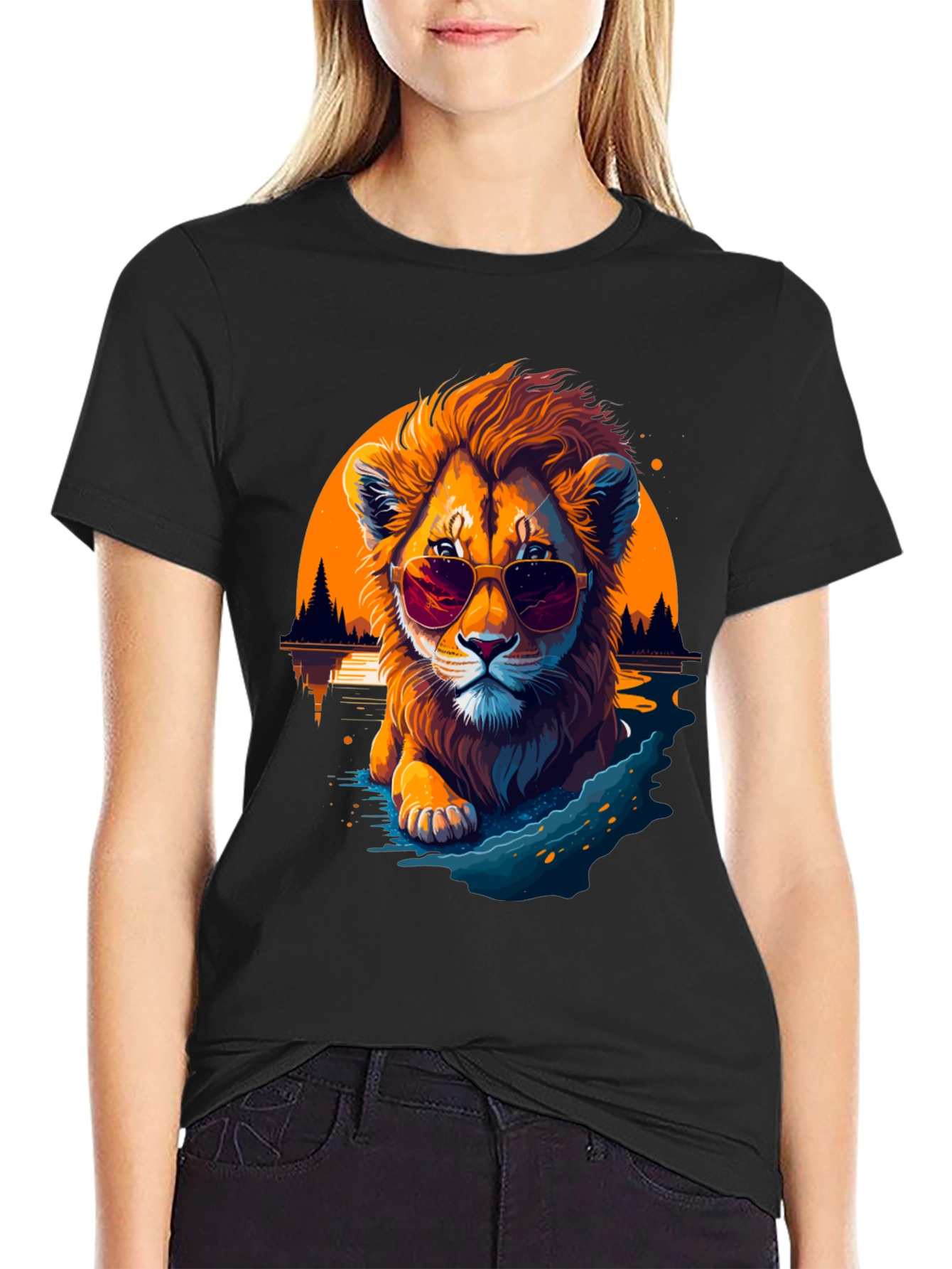 Cool Lion Graphic Tee - Chill Vibes Only