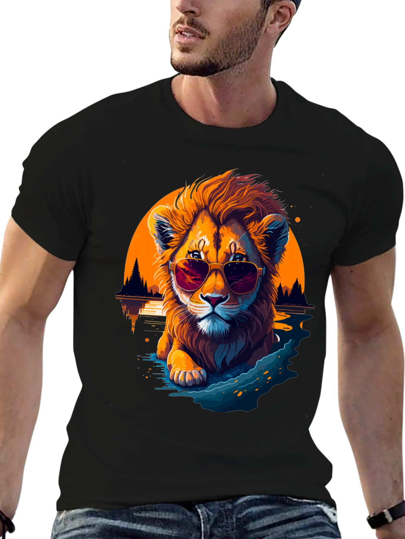 Cool Lion Graphic Tee - Chill Vibes Only