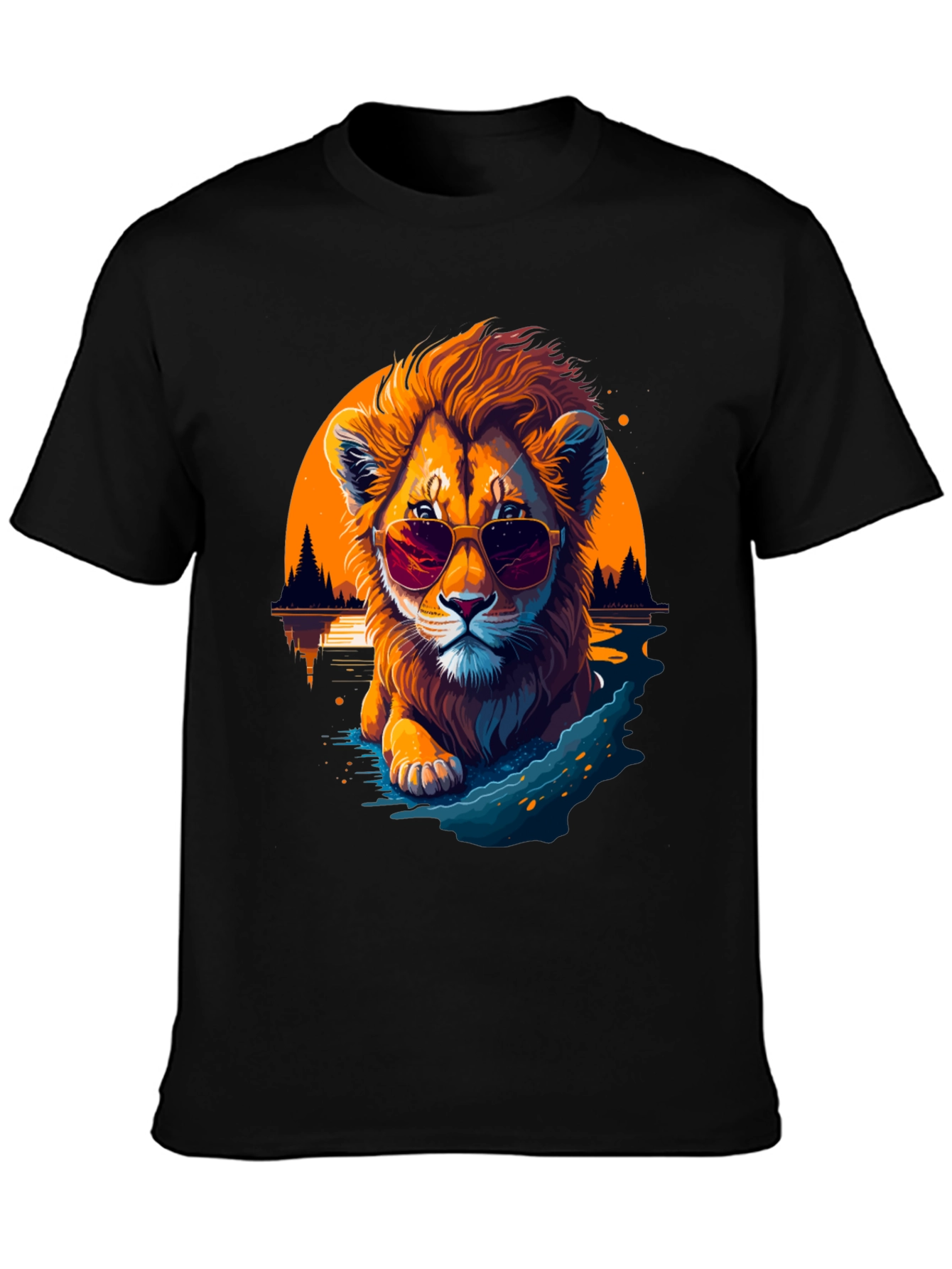 Cool Lion Graphic Tee - Chill Vibes Only