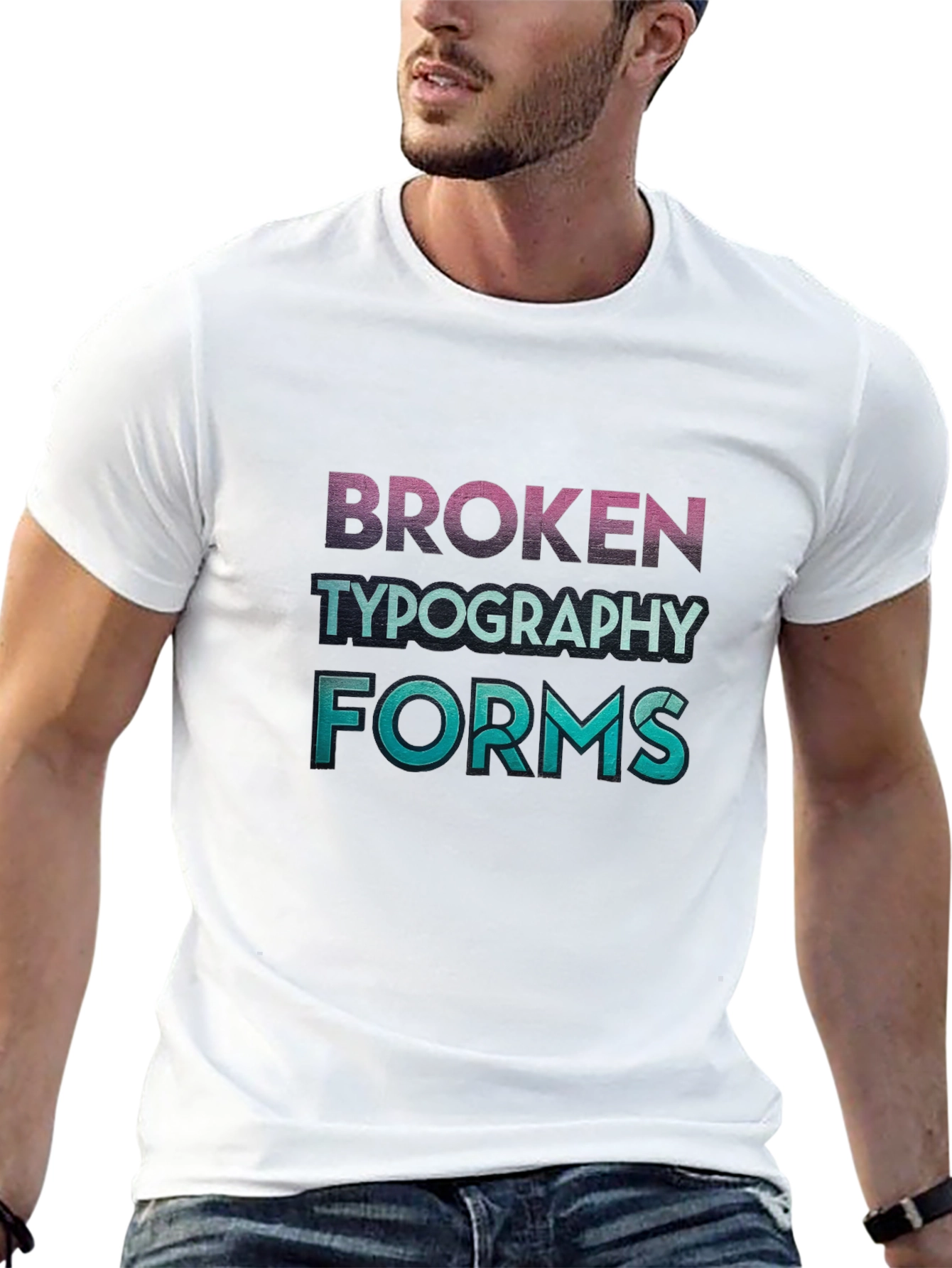 Broken Typography Forms Graphic T-Shirt