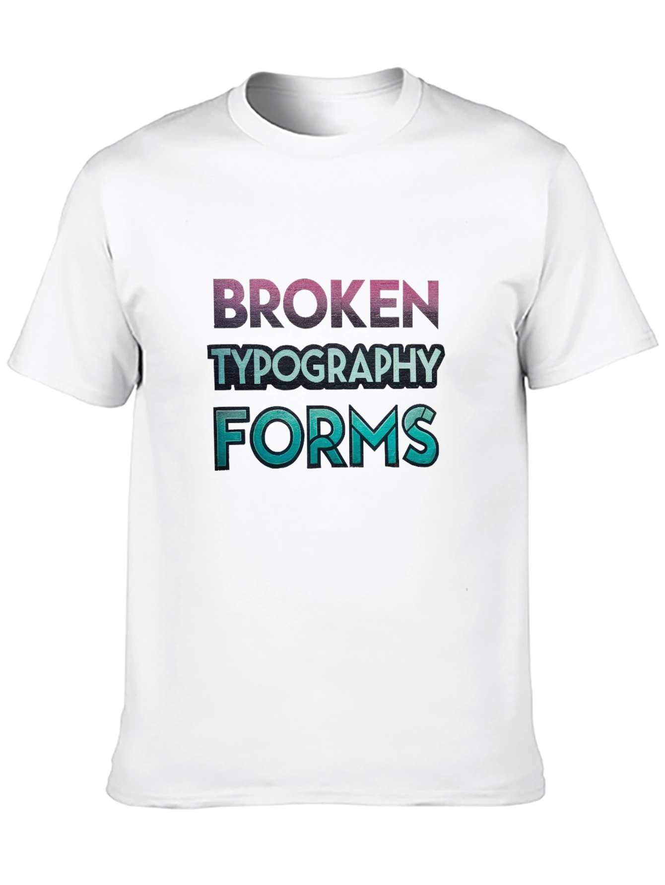 Broken Typography Forms Graphic T-Shirt