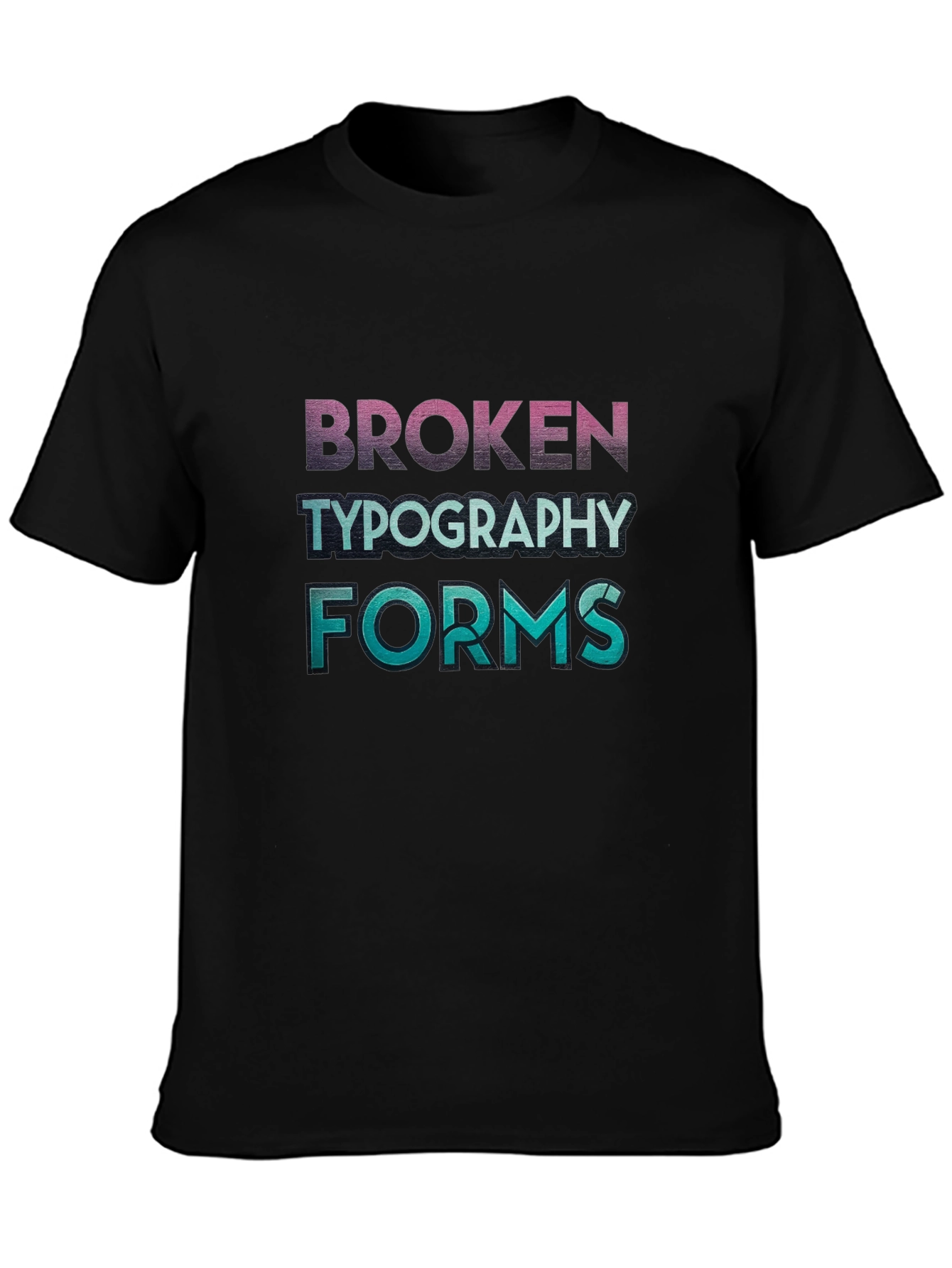 Broken Typography Forms Graphic T-Shirt