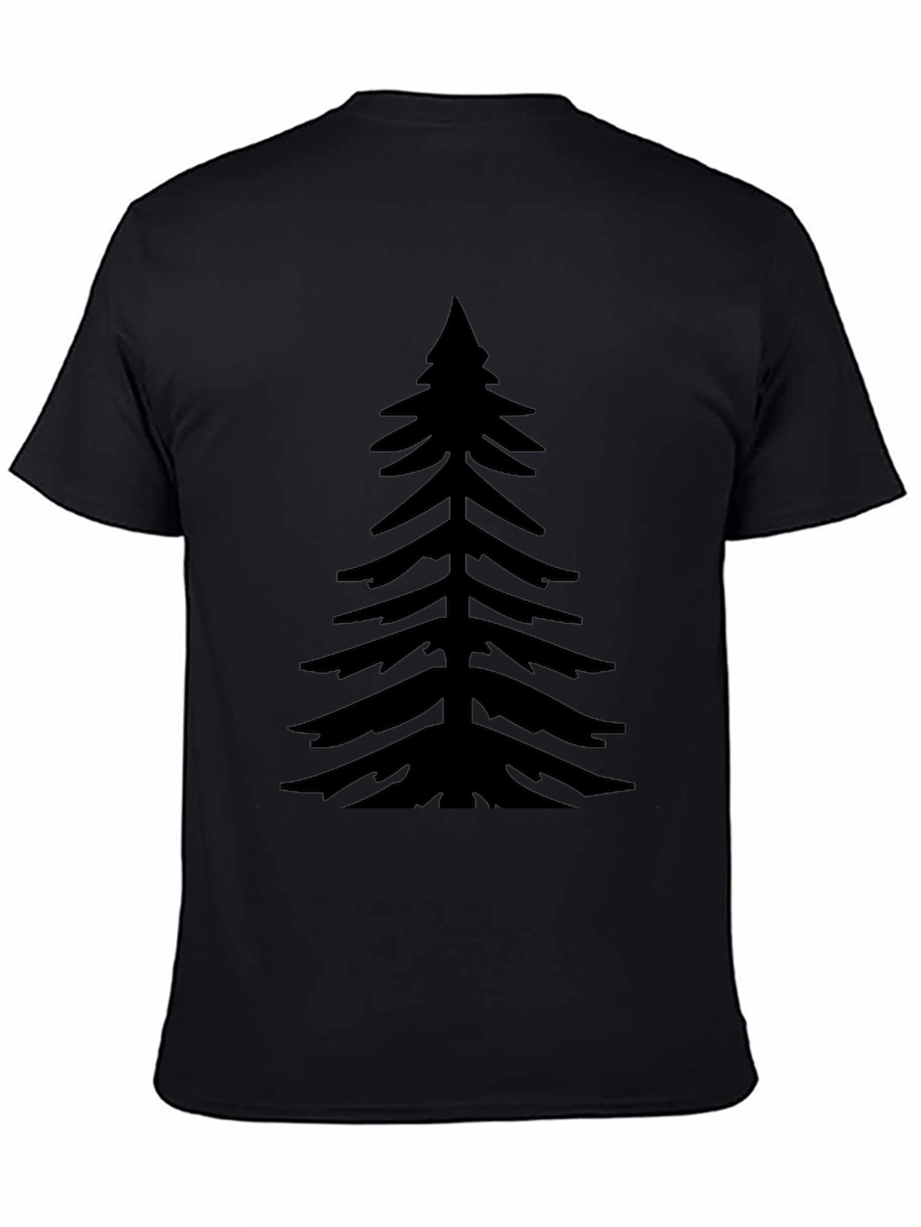Mens Black Pine Tree Graphic Tee