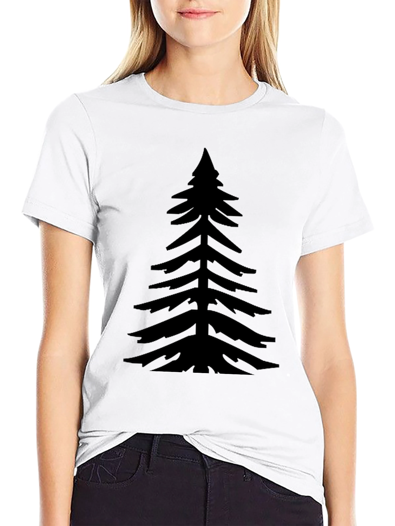 Mens Black Pine Tree Graphic Tee
