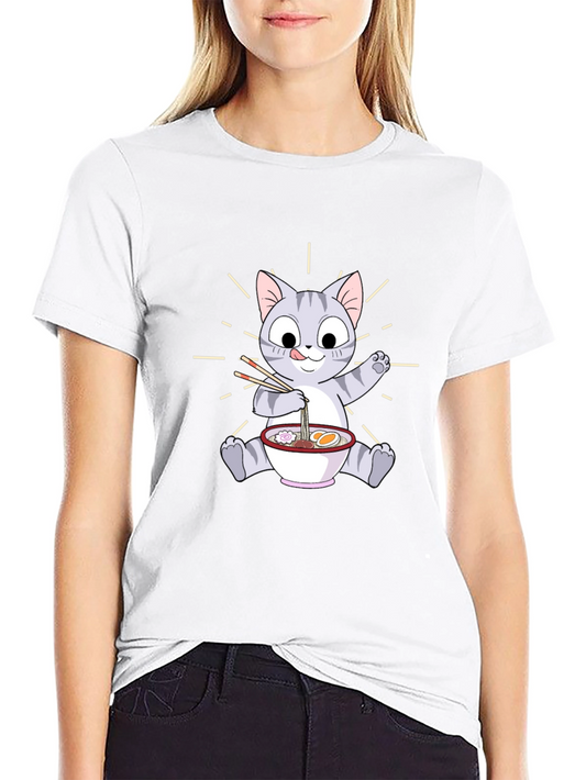 Cute Cat Ramen T-Shirt - Comfort Fit