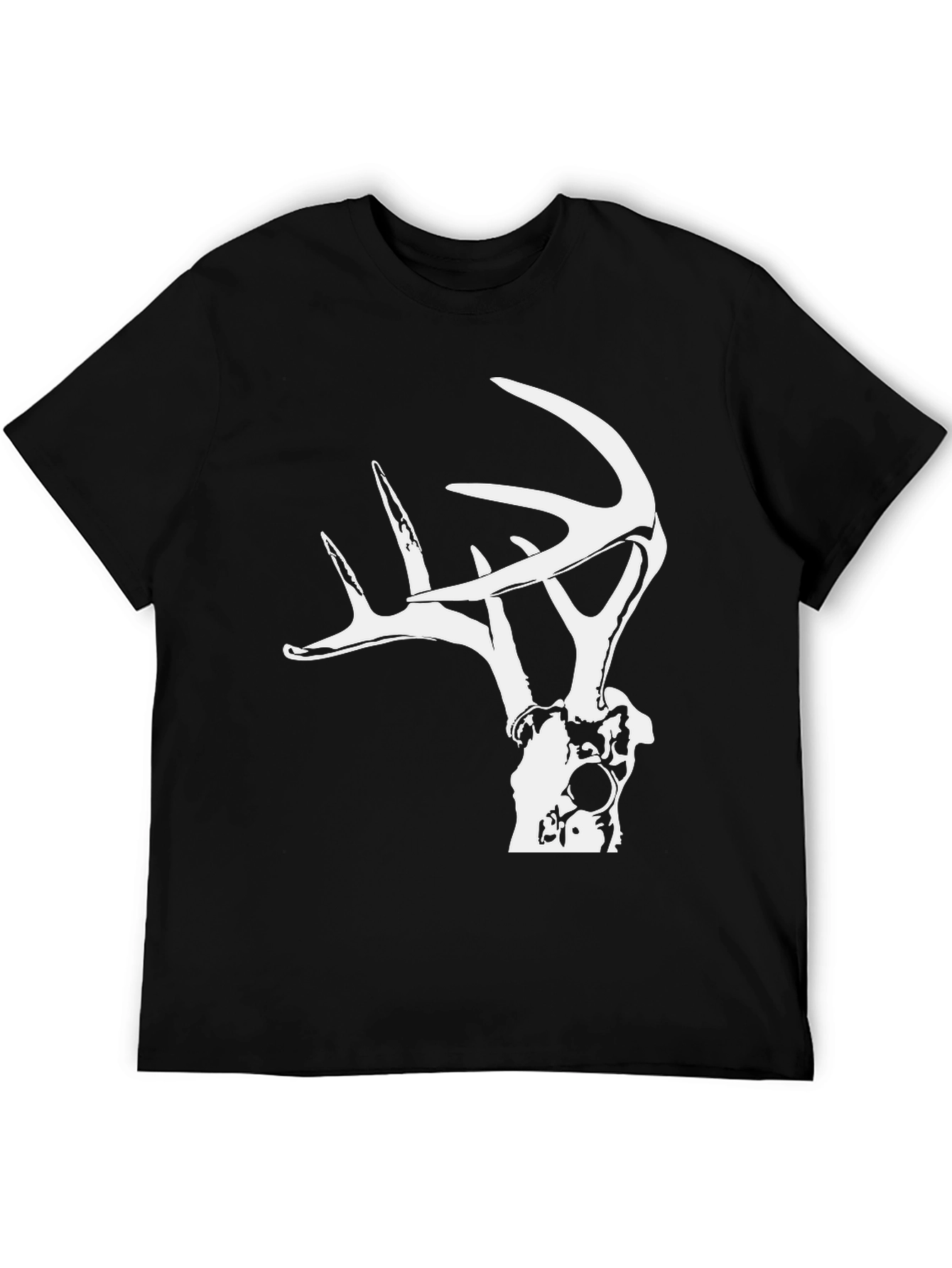 Black Deer Skull Graphic Tee - Hunting Shirt