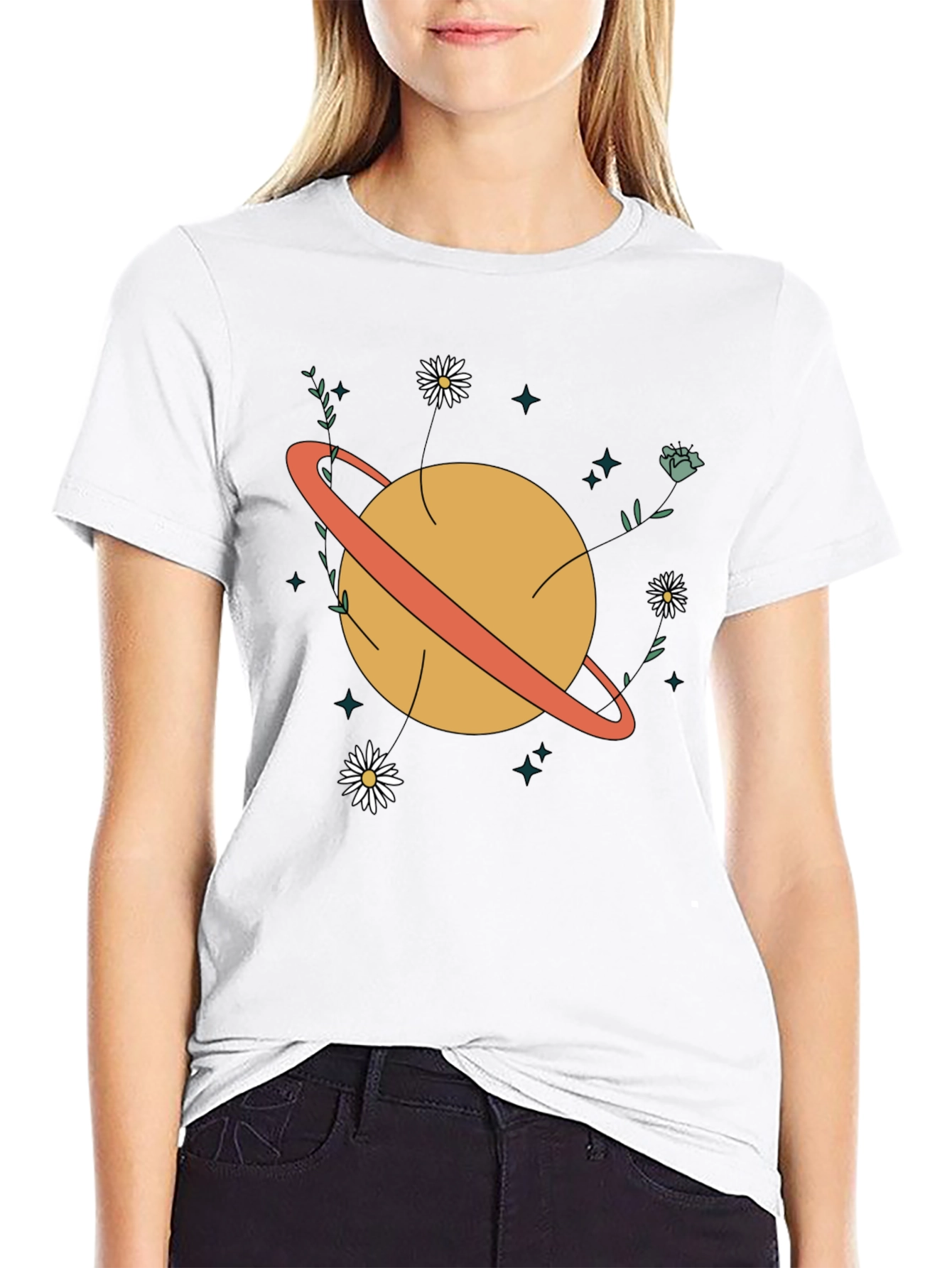 Planet Flowers Graphic T-Shirt